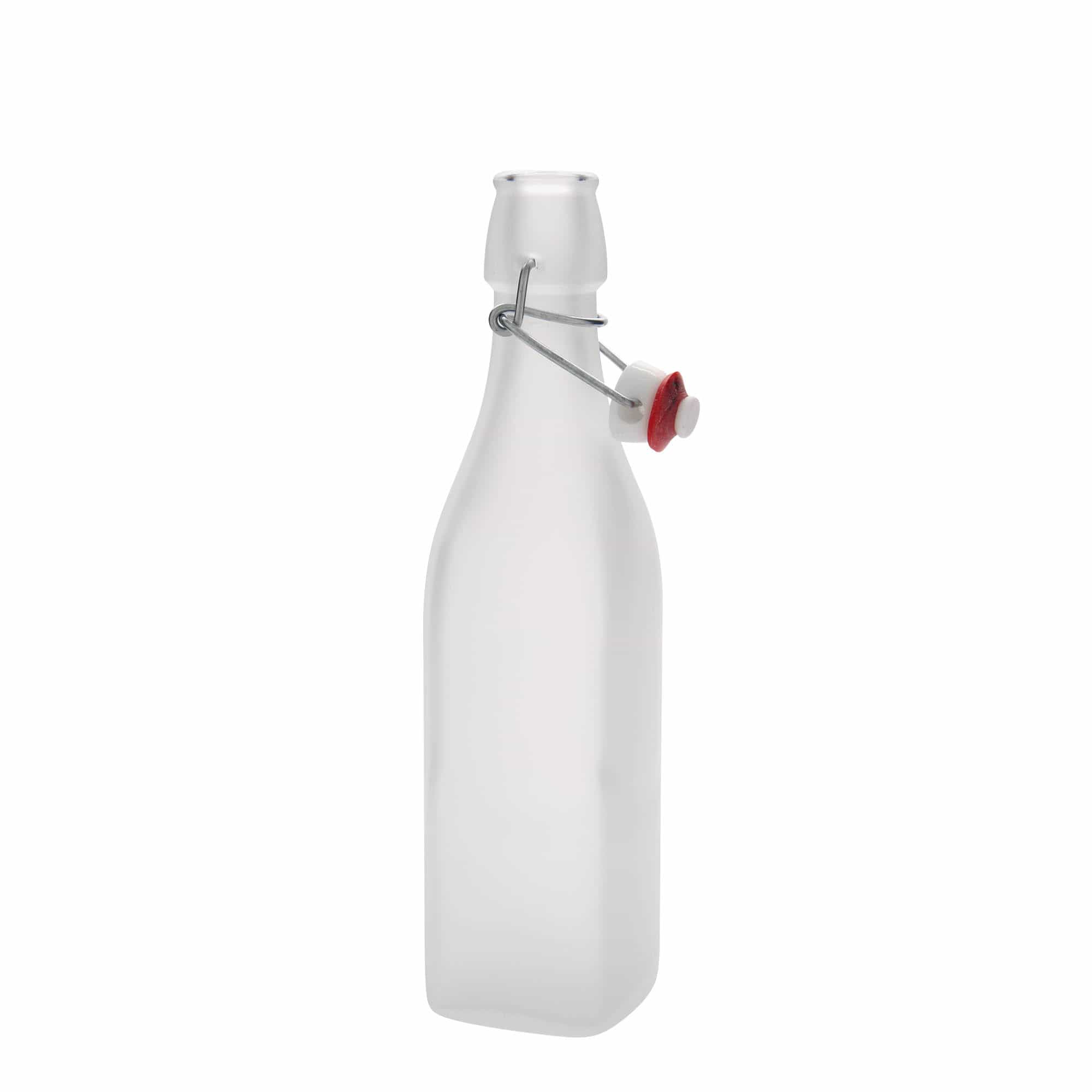 500 ml glazen fles 'Swing, vierkant, wit, opening: beugelstop' 500 ml glazen fles 'Swing, vierkant, wit, opening: beugelstop'