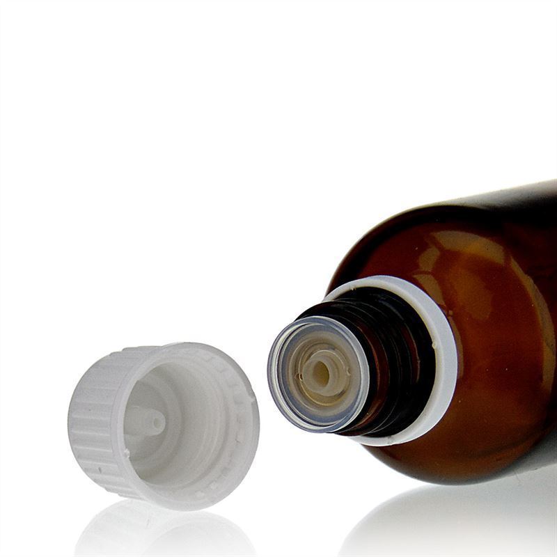 Schroefdop met druppelinzet, PE-kunststof, wit, voor opening: DIN 18 Schroefdop met druppelinzet, PE-kunststof, wit, voor opening: DIN 18