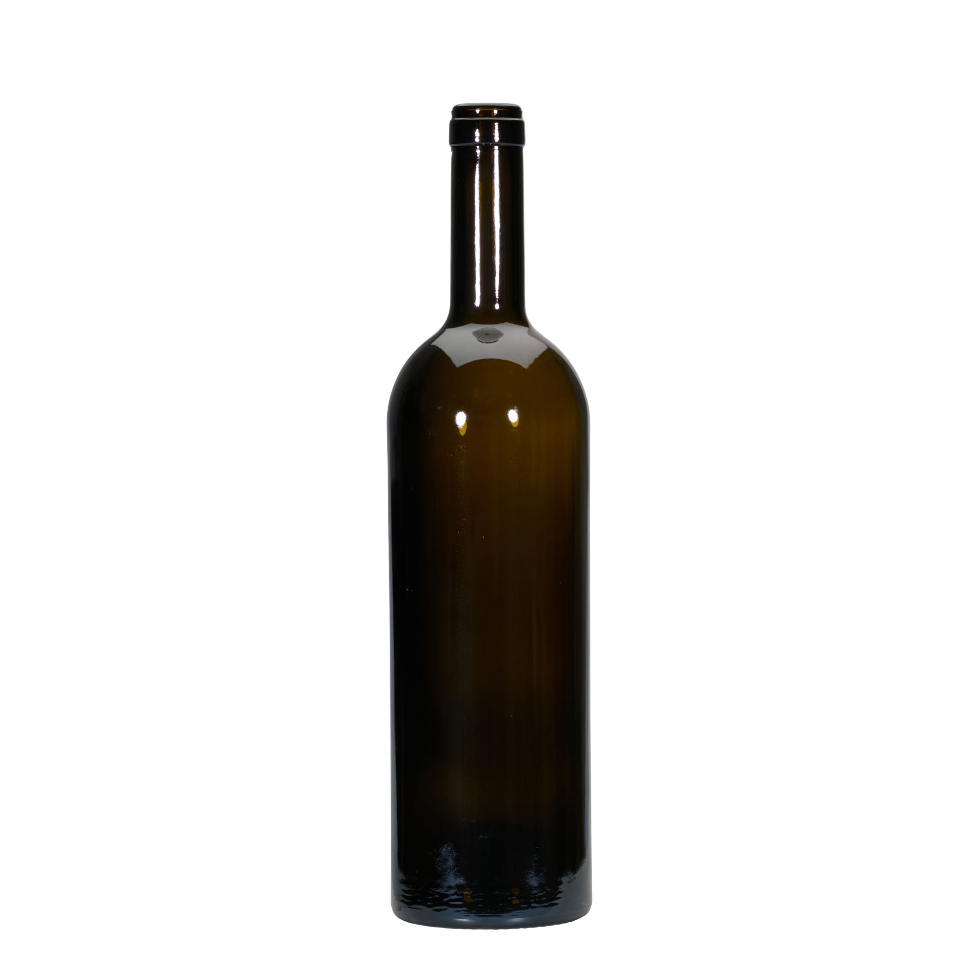 750 ml wijnfles 'Golia', antiekgroen, monding: kurk