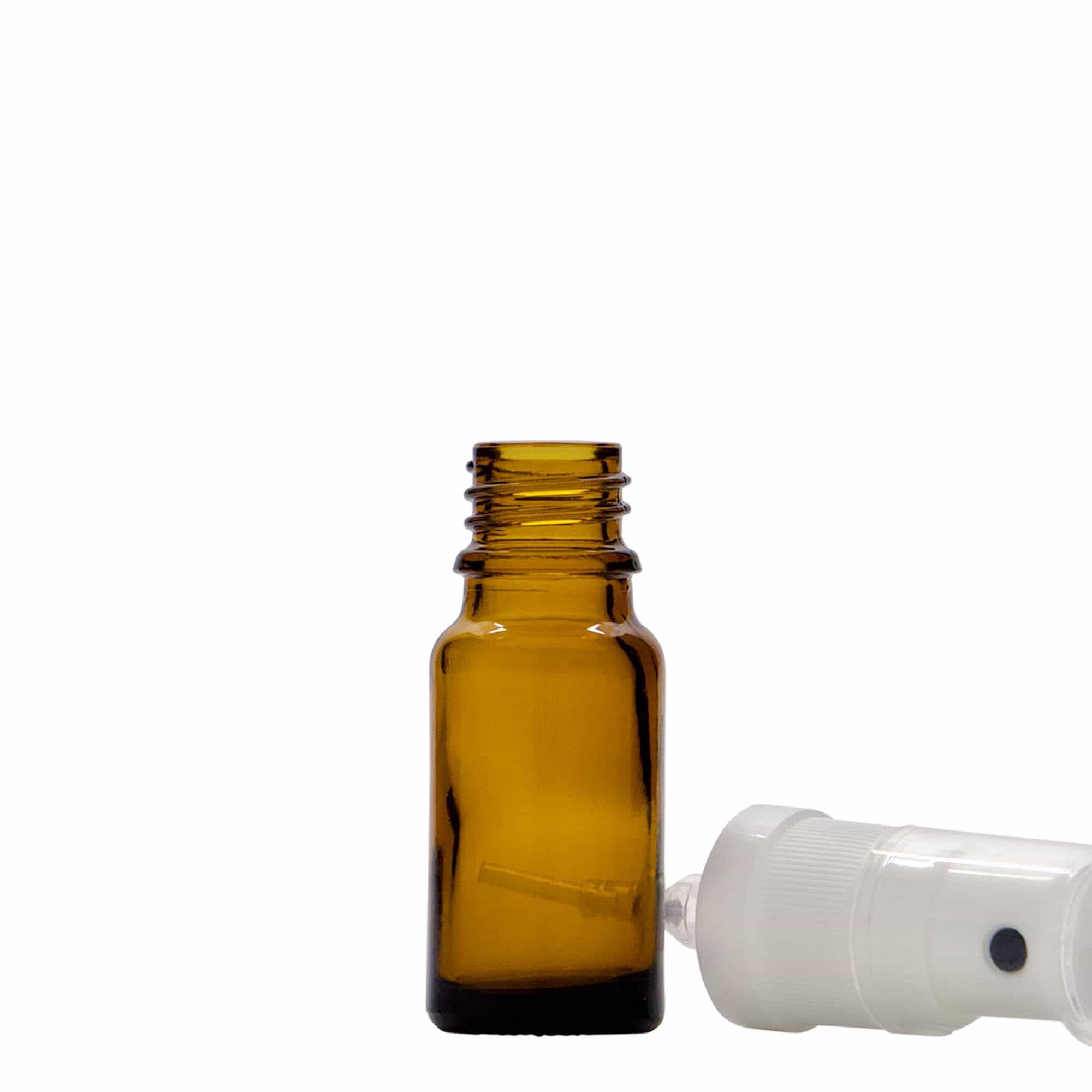 10 ml spuitflesje medicijn, glas, bruin, opening: DIN 18