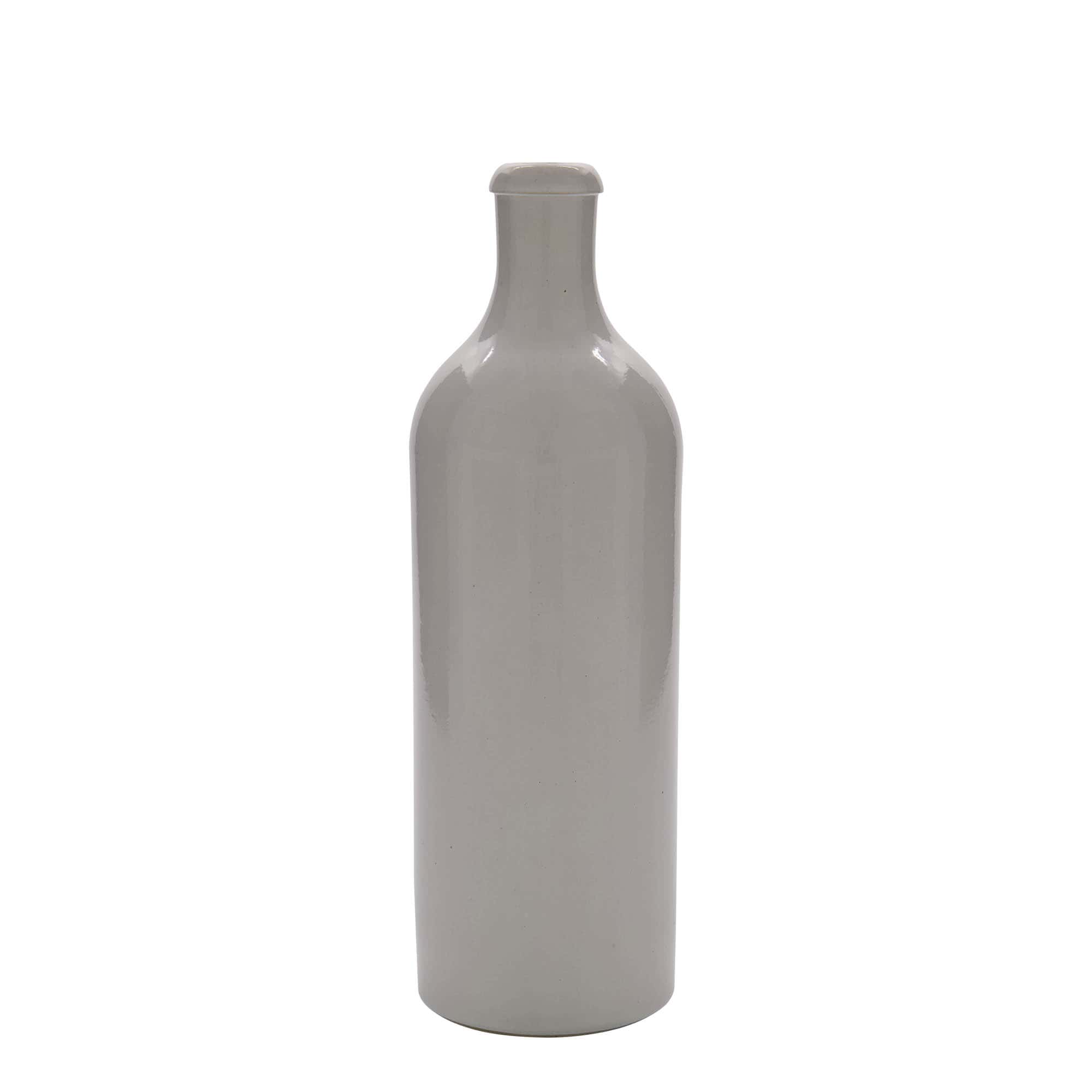 750 ml Tonkruik, steengoed, wit, monding: kurk