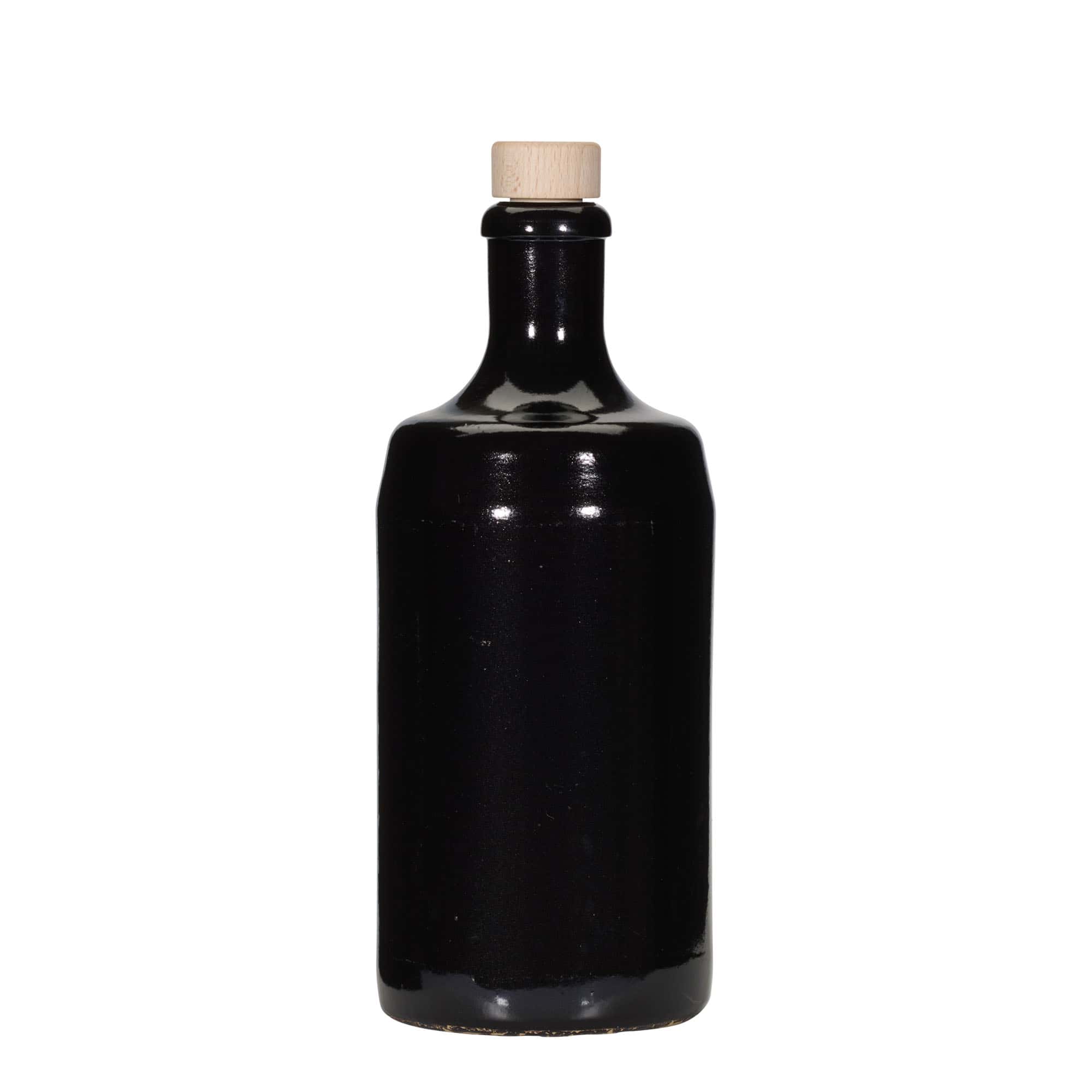 Keramische kruik 'Calvados', 700 ml, steengoed, zwart, monding: kurk