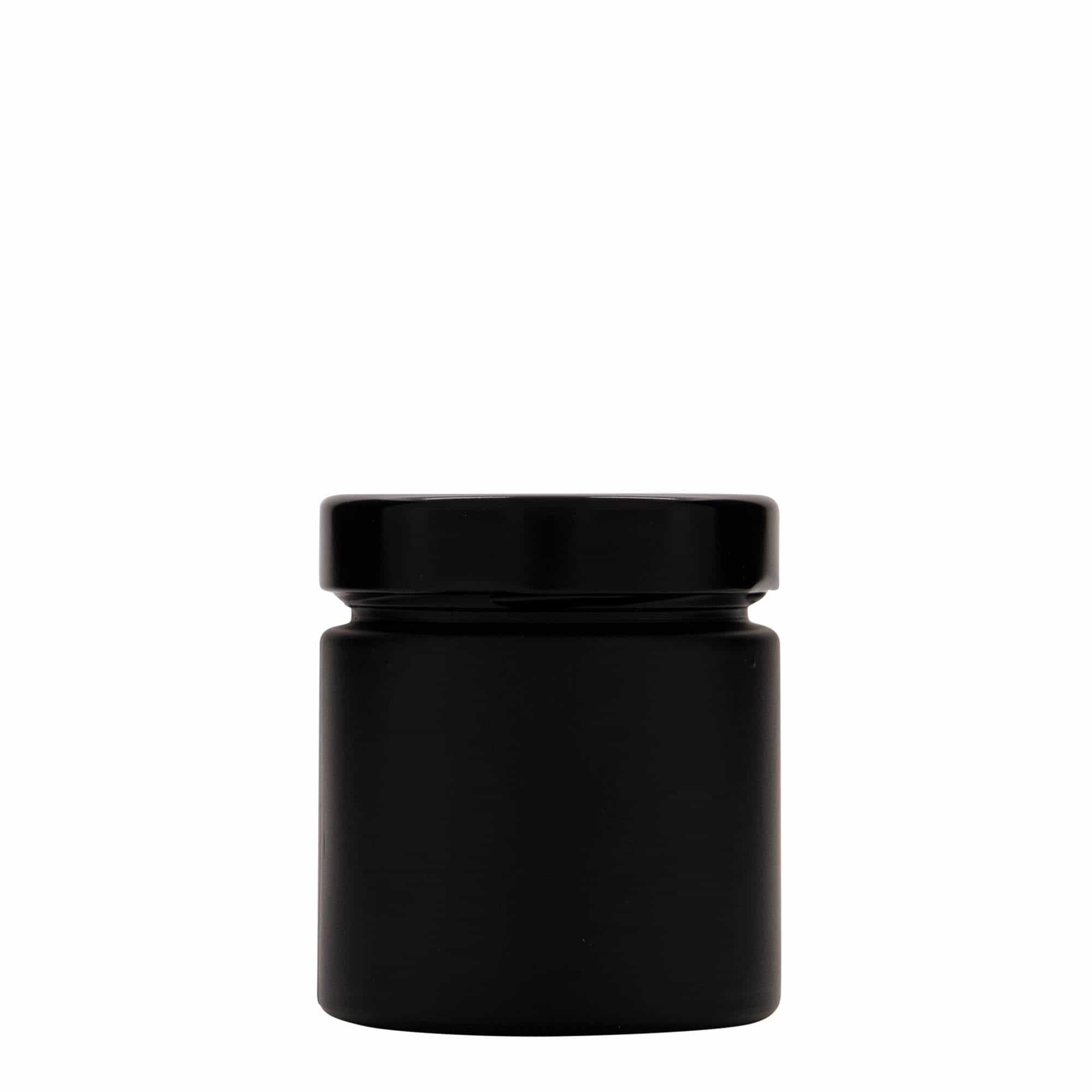 Ronde pot 'Aurora', 212 ml, zwart, monding: deep-twist-off (DTO 66)