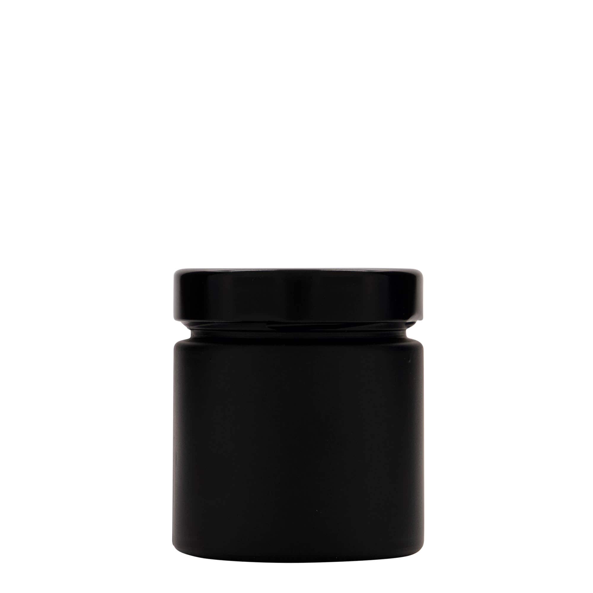 220 ml ronde glas 'Aurora', zwart, opening: Deep-Twist-Off (DTO 66)