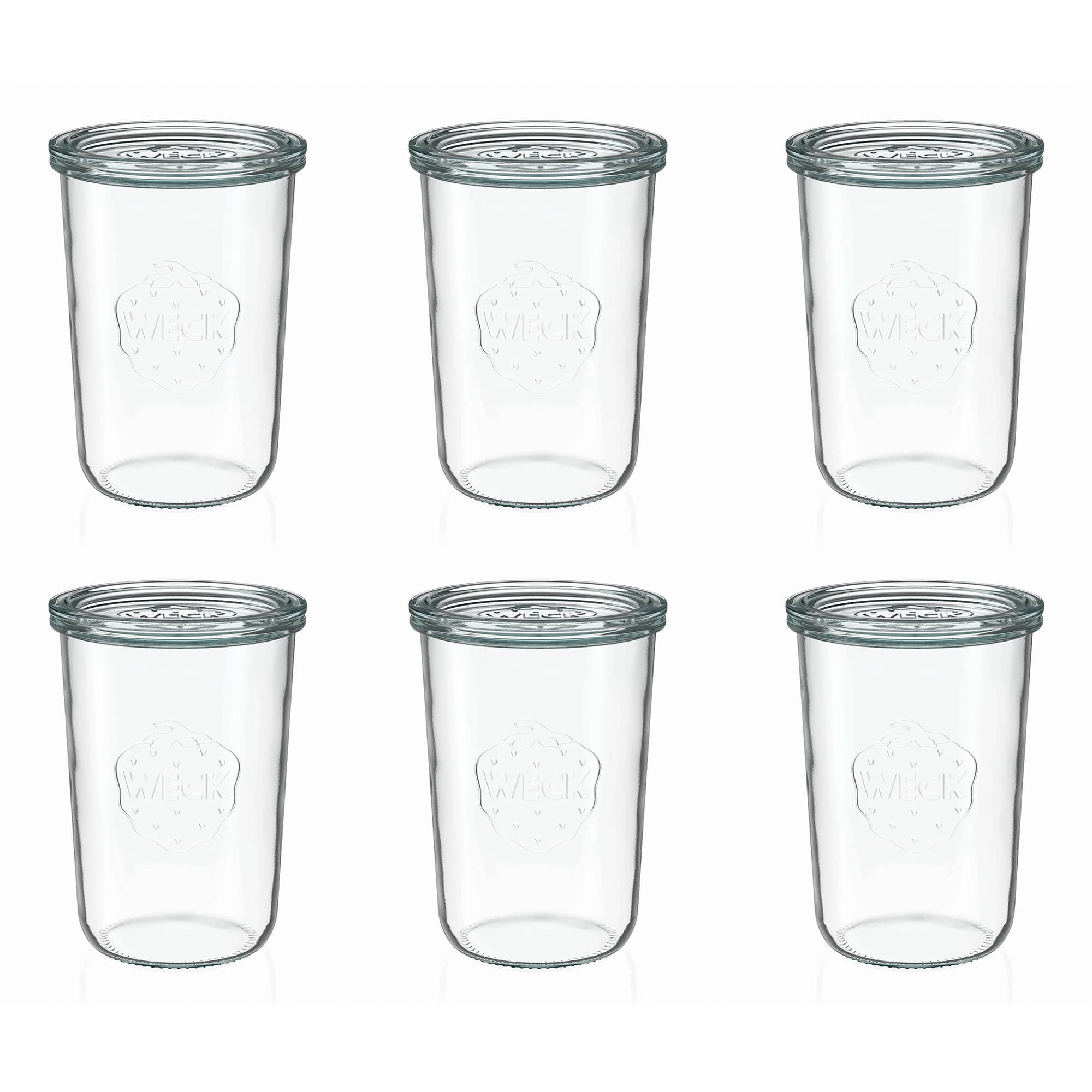6x 850 ml WECK-stortglas met glazen deksel RR 100