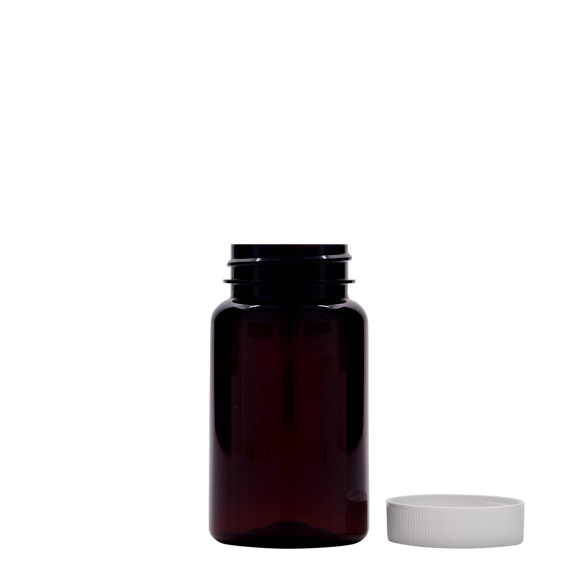 100 ml PET-fles, kunststof, bruin, hals: 38/400