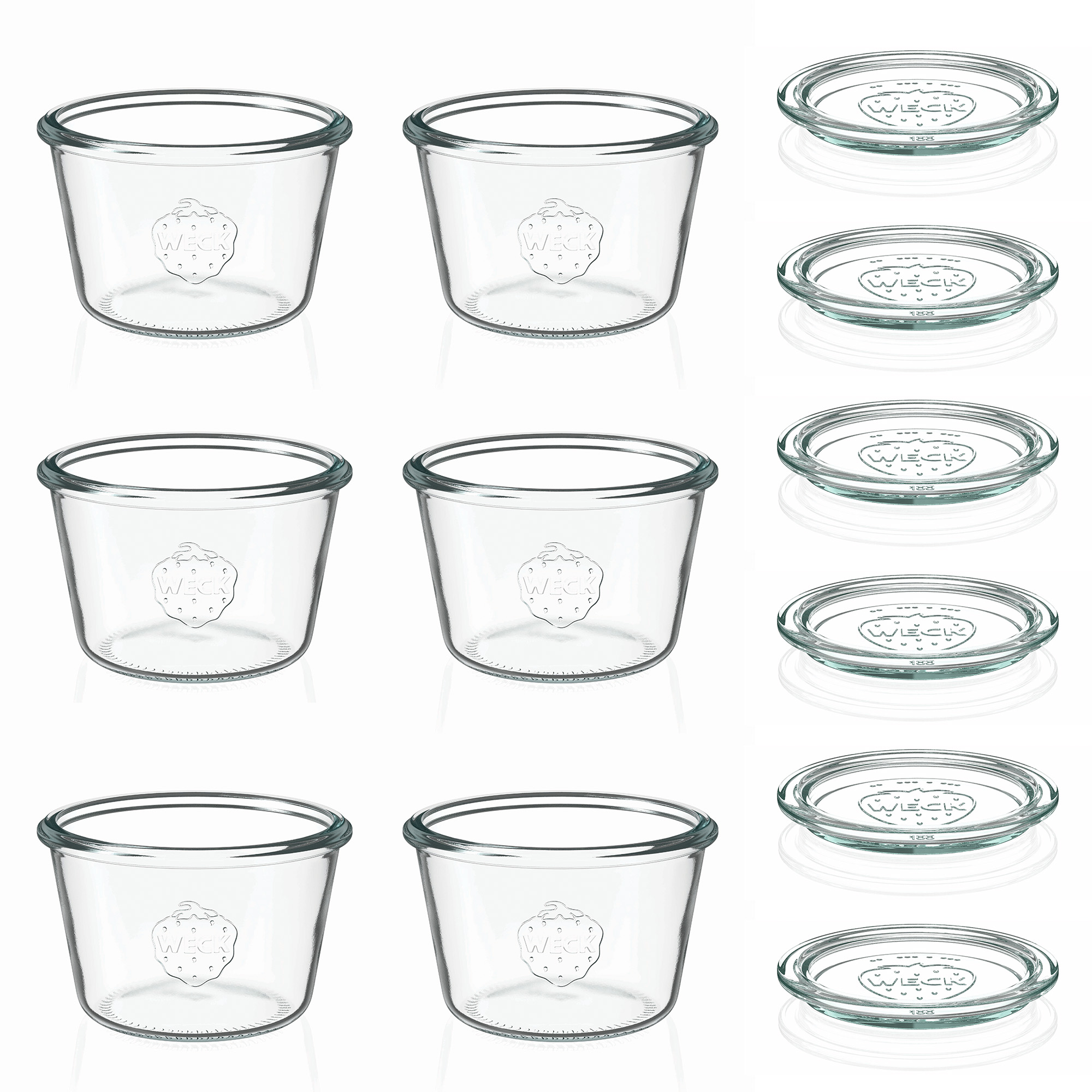 6x 370 ml WECK-stortglas met glazen deksel RR 100