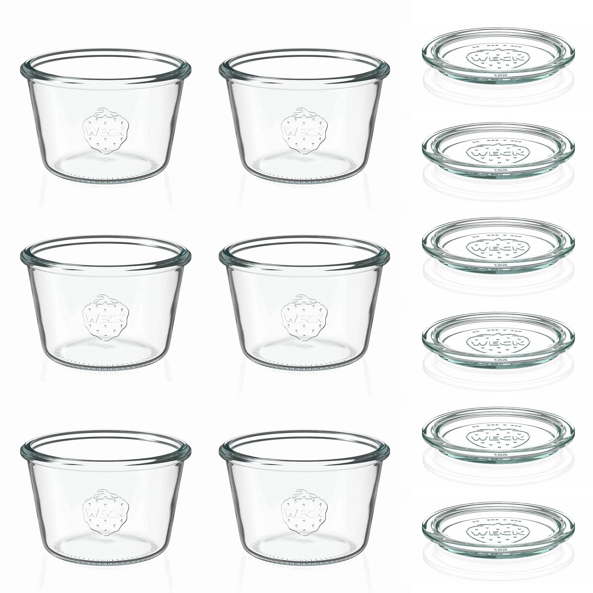 6x 370 ml WECK-stortglas met glazen deksel RR 100