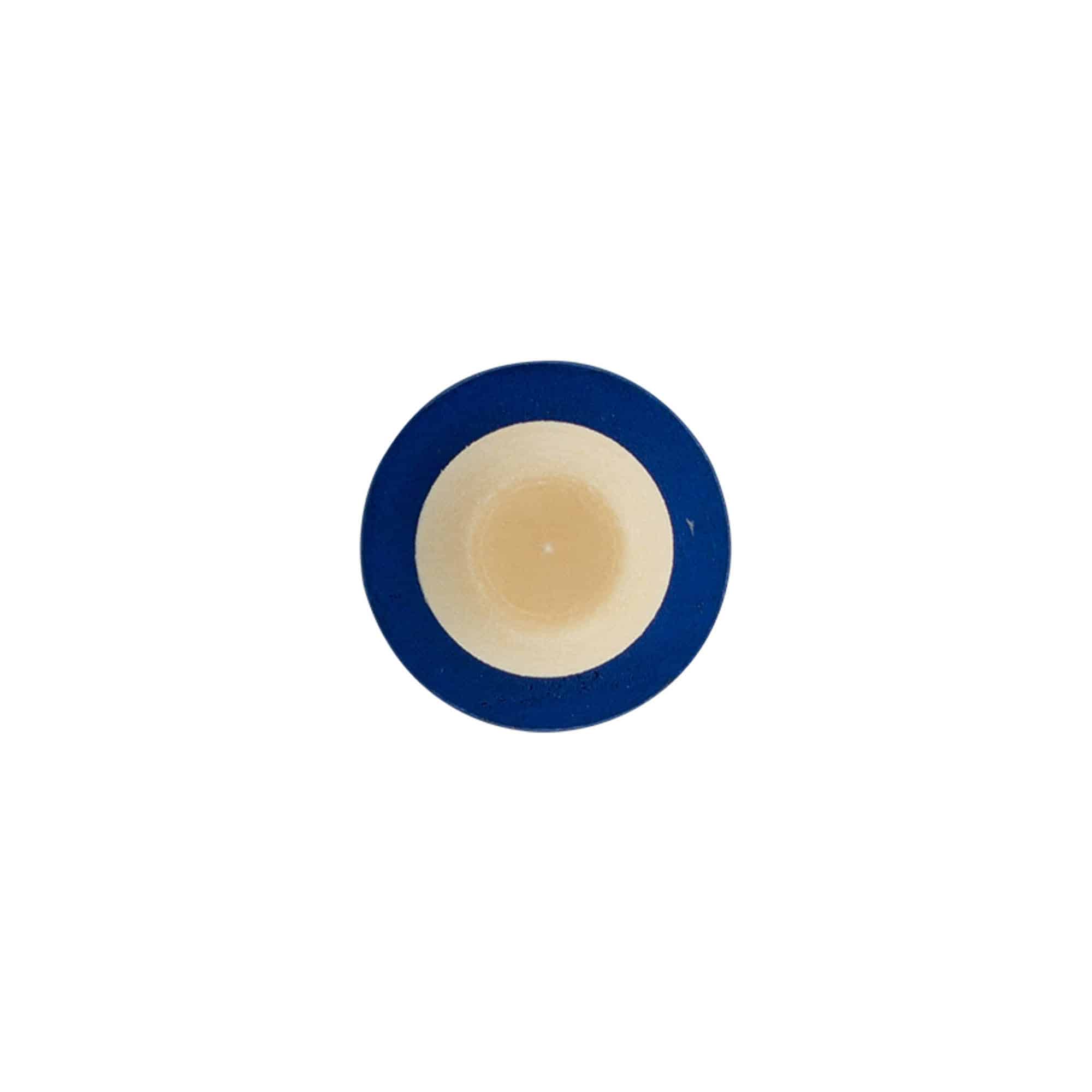 Handgreepkurk 19 mm, hout/kunststof, blauw, voor monding: kurk