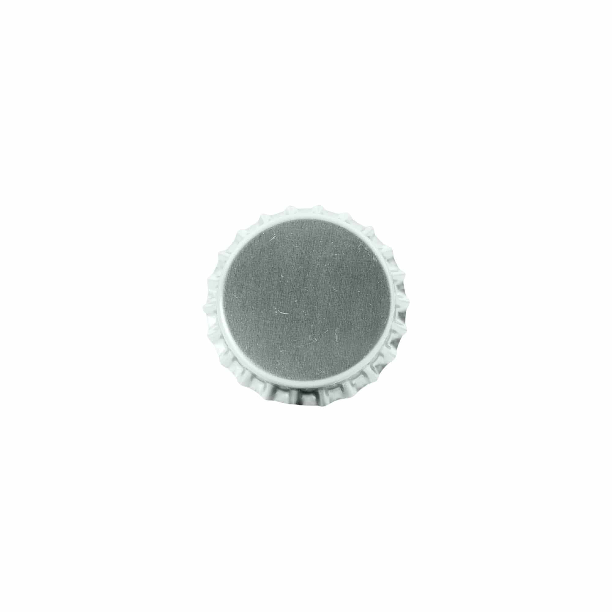 Kroonkurken 29 mm, metaal, zilver