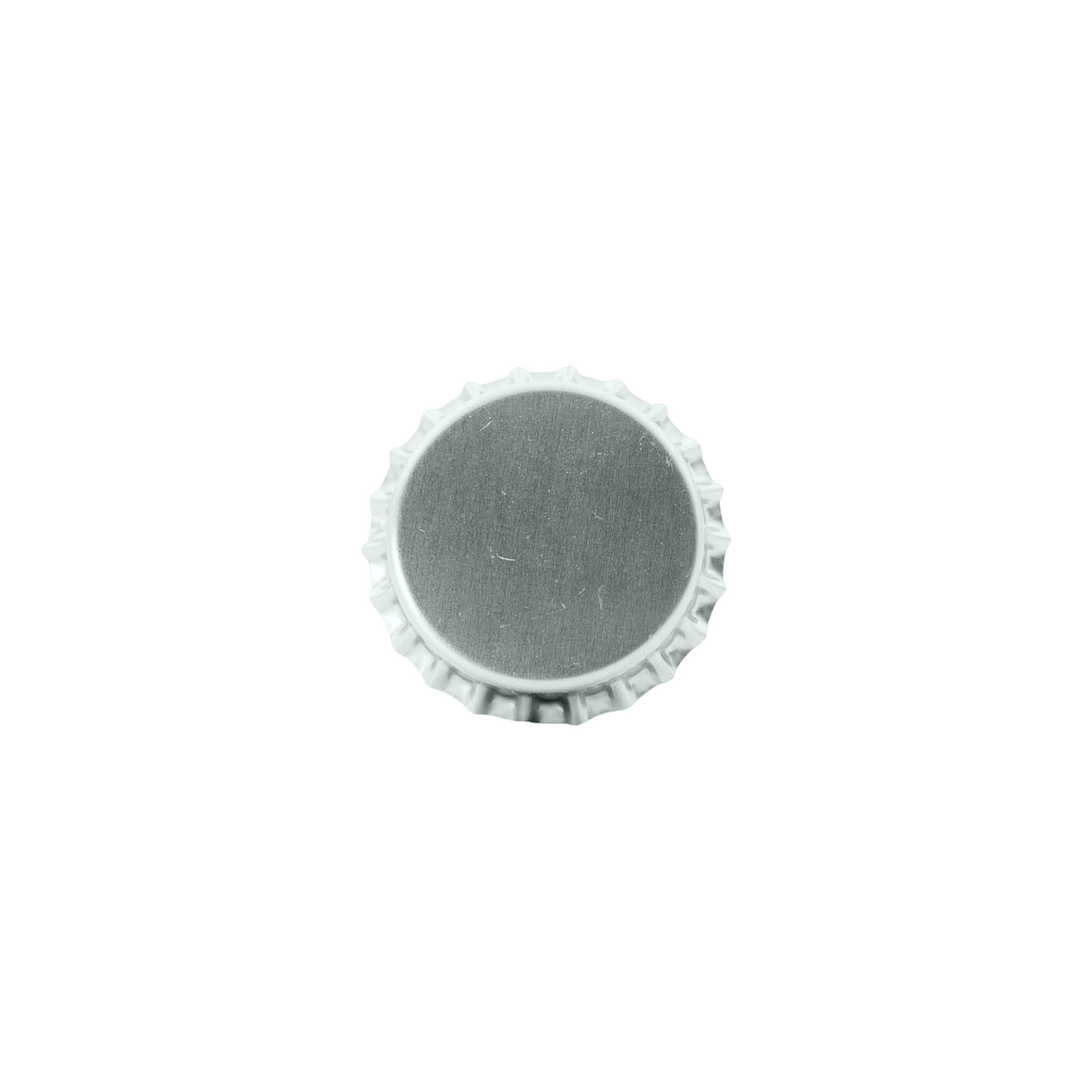 Kroonkurken 29 mm, metaal, zilver