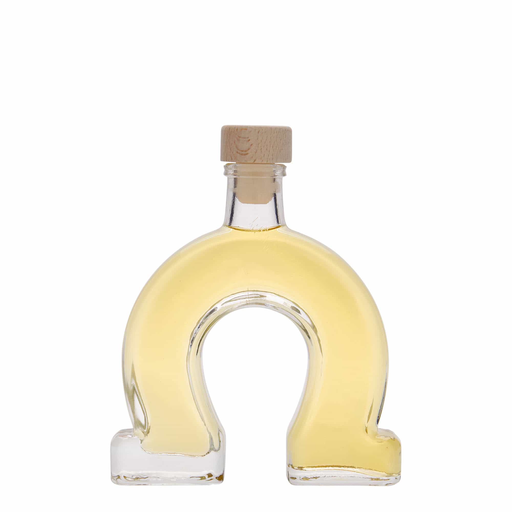 Glazen fles 'Hoefijzer', 100 ml, monding: kurk