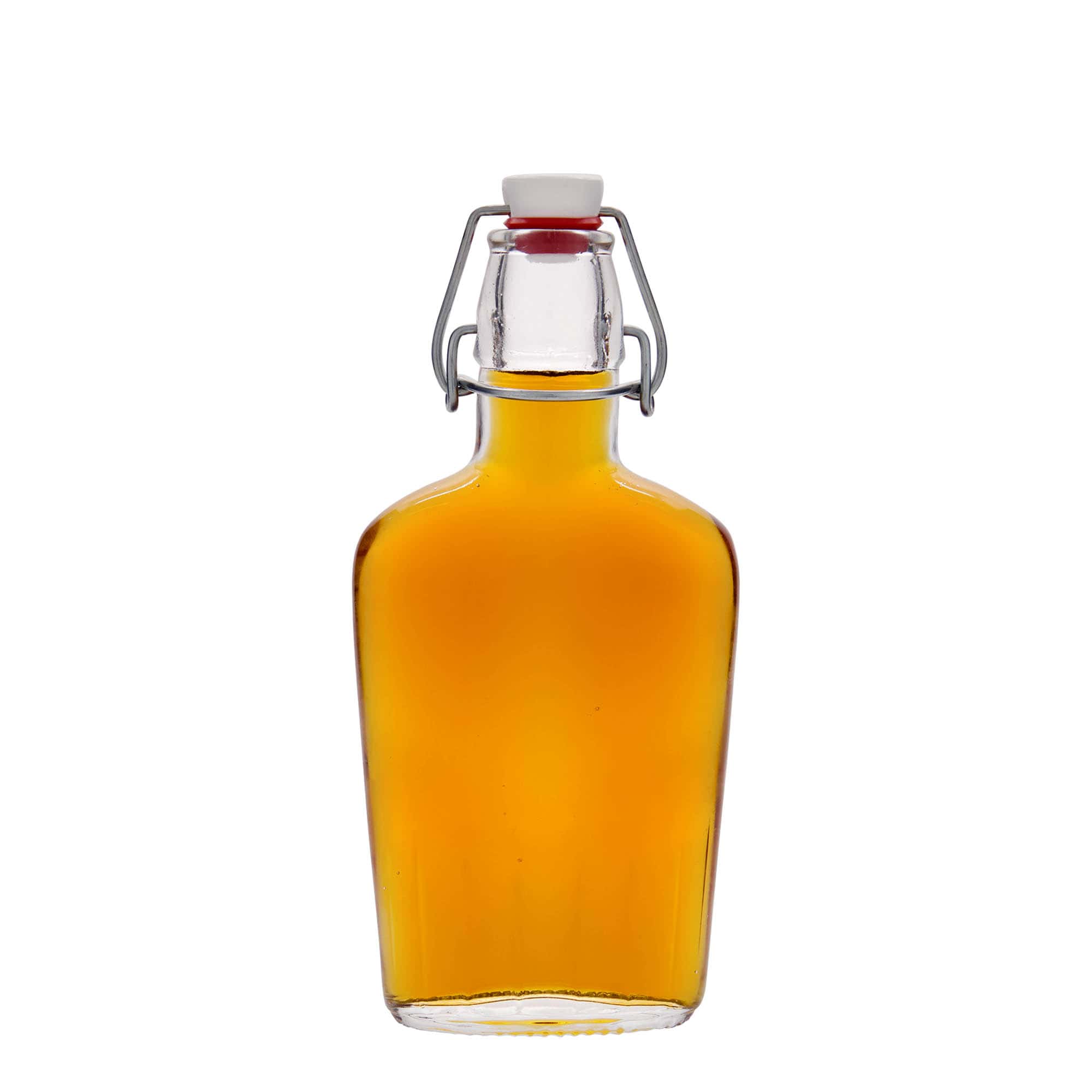 Glazen fles 'Fiaschetta', 250 ml, ovaal, monding: beugelsluiting