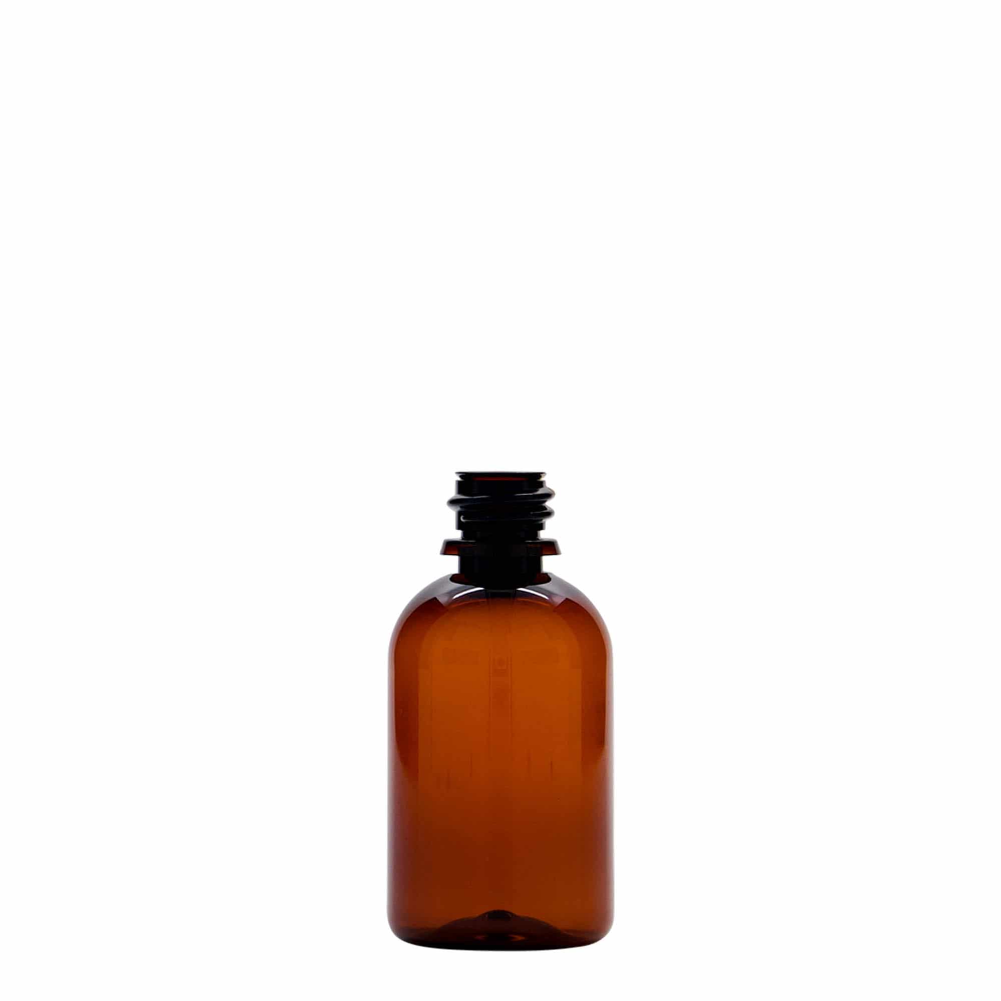 50 ml PET-medische fles 'Easy Living', bruin, kunststof, opening: DIN 18
