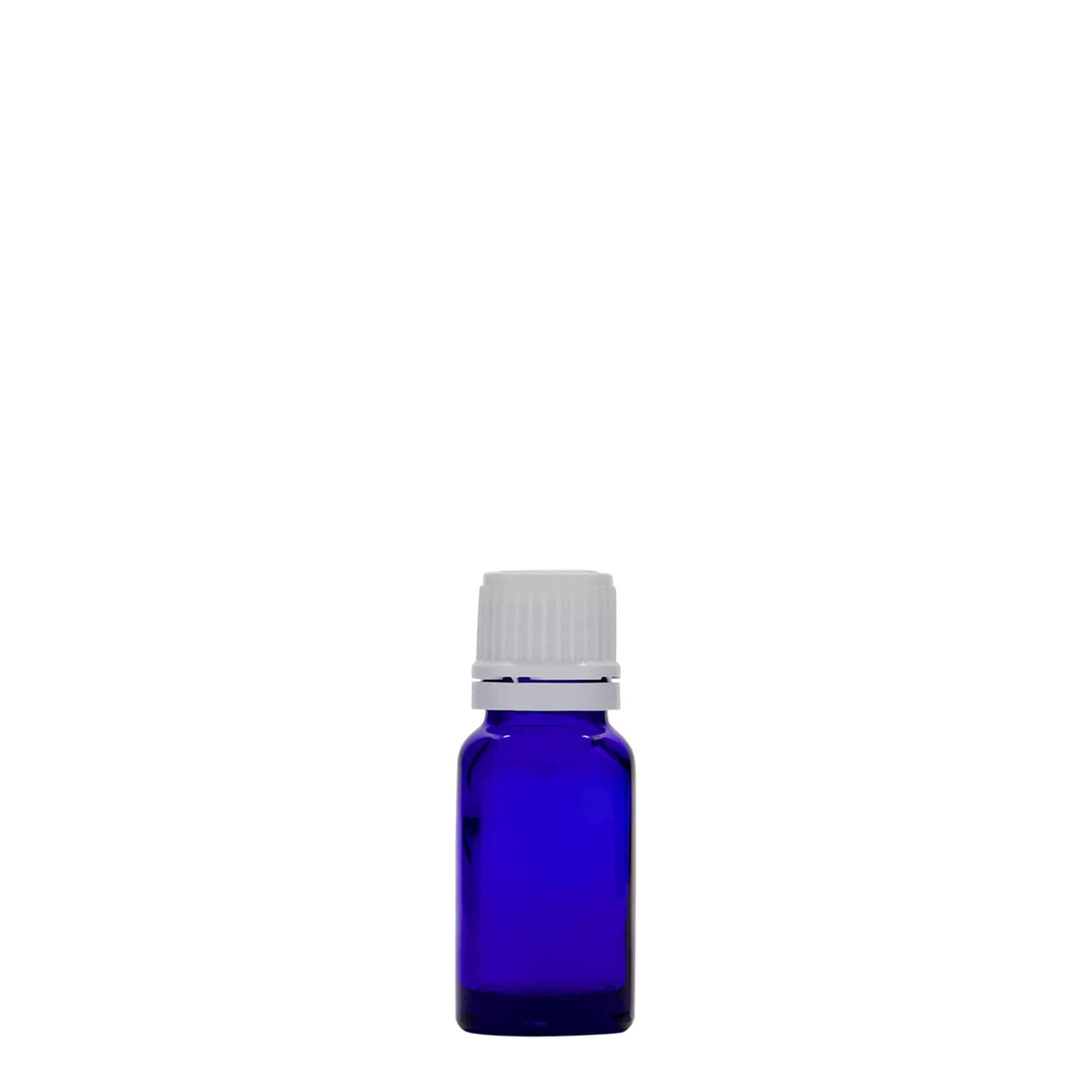 10 ml medicijnflesje, glas, koningsblauw, opening: DIN 18