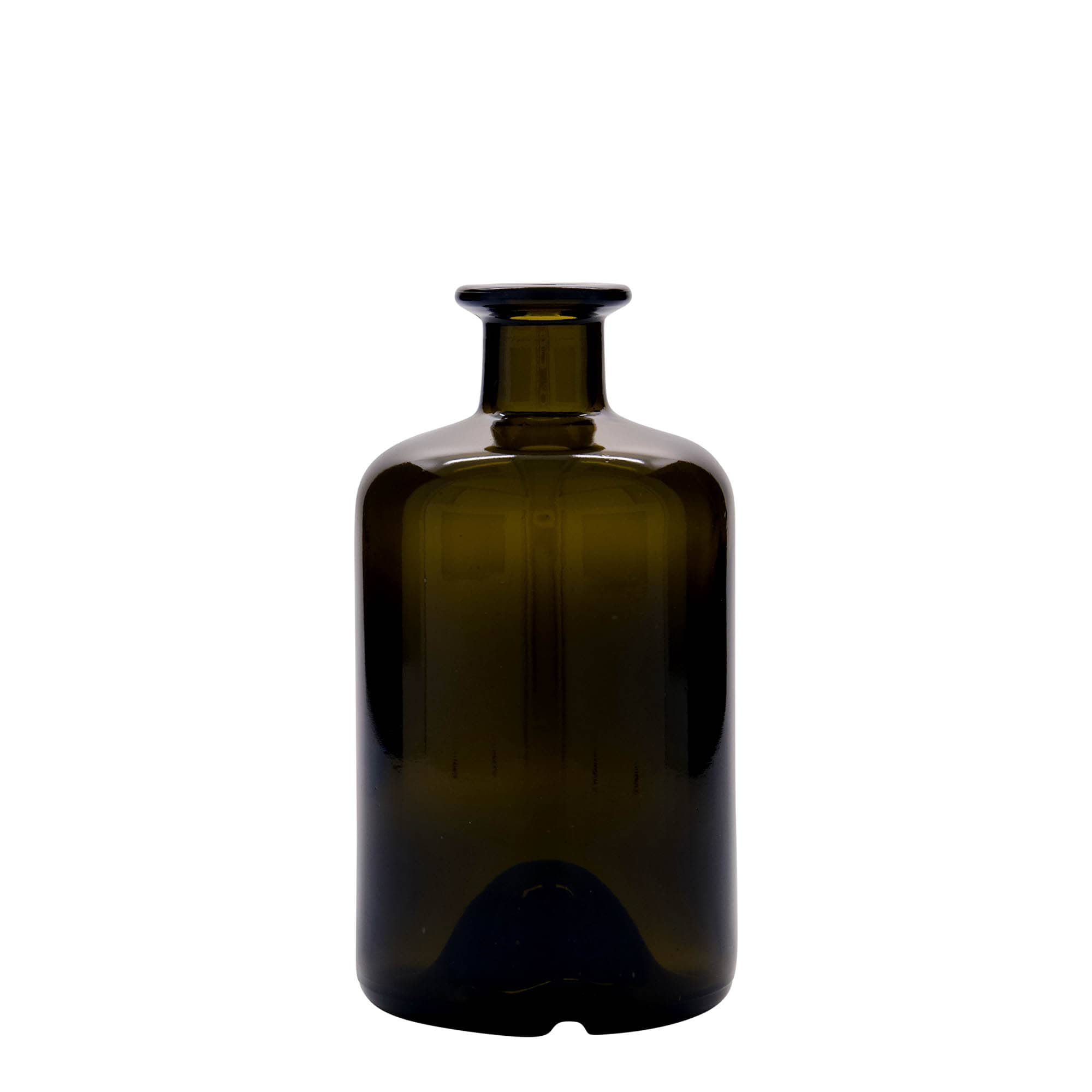 500 ml glazen fles apotheker, antiekgroen, opening: kurk