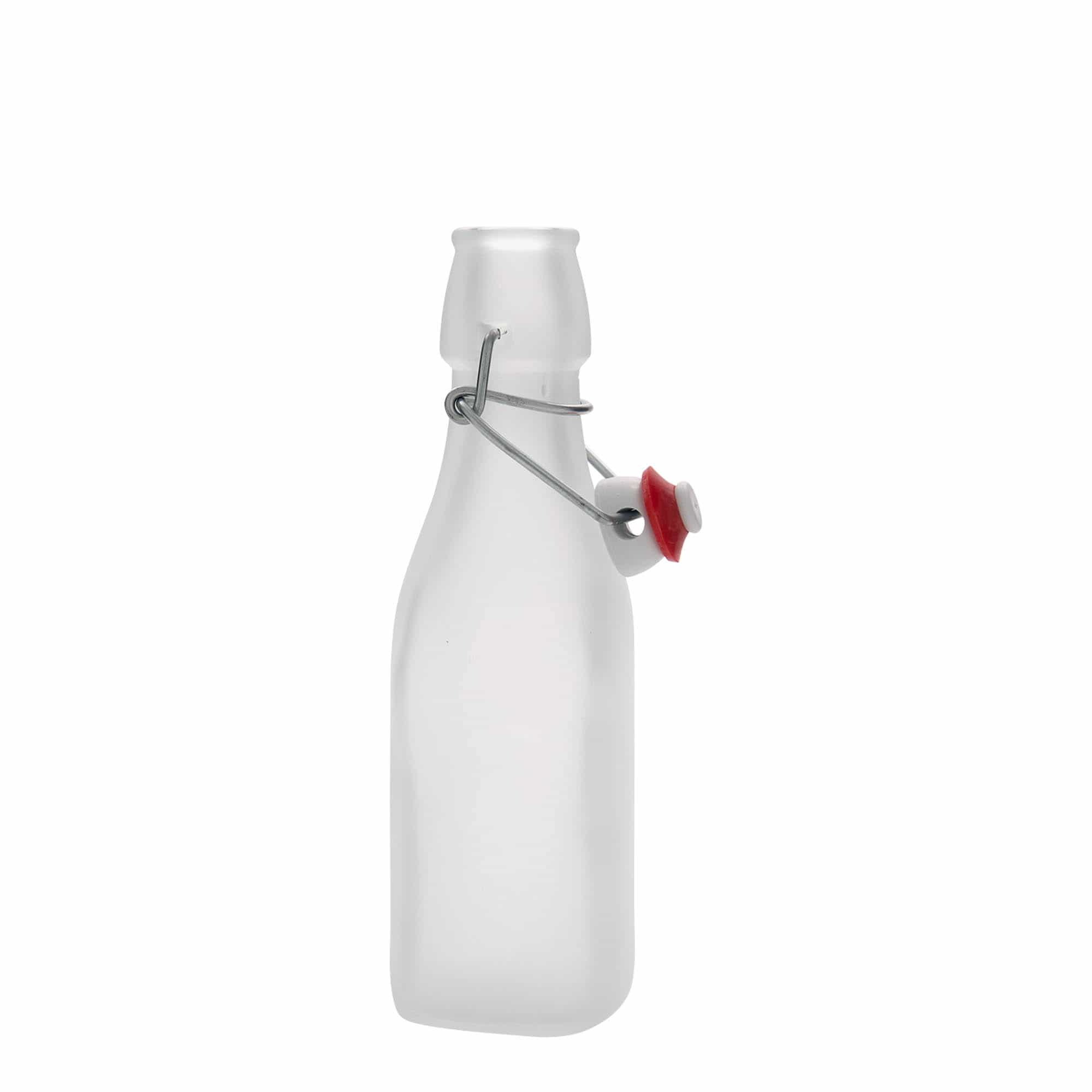 250 ml glazen fles 'Swing, vierkant, wit, opening: beugelsluiting'