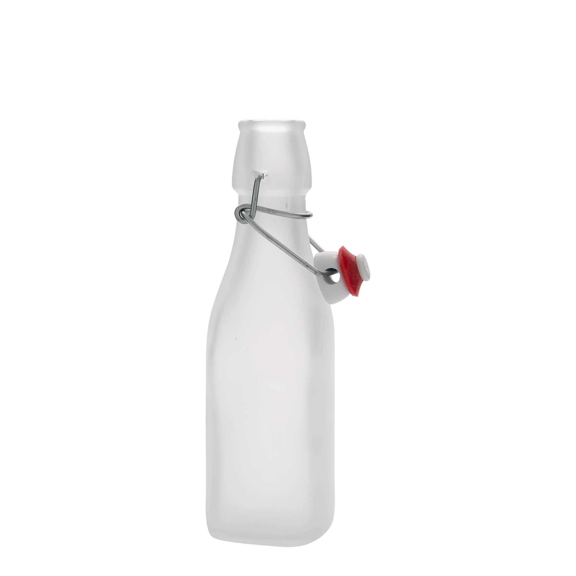 250 ml glazen fles 'Swing, vierkant, wit, opening: beugelsluiting'