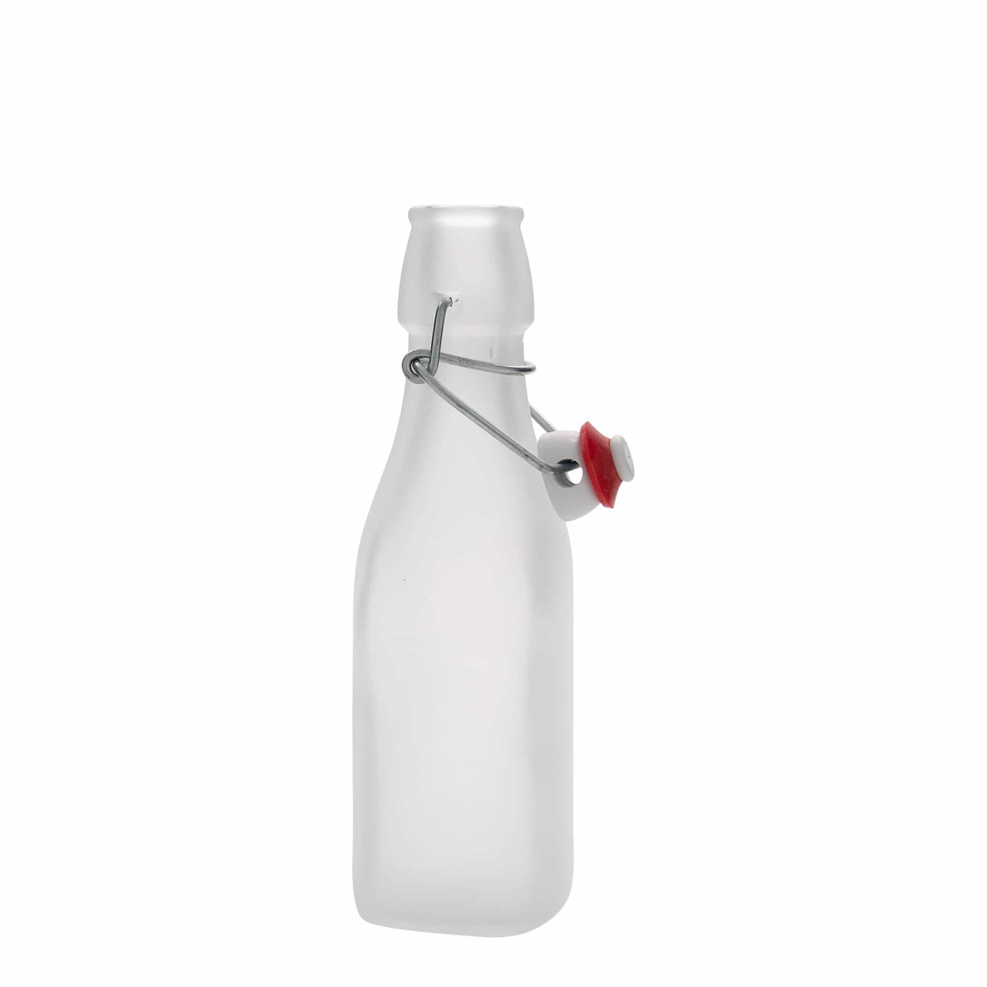 250 ml glazen fles 'Swing, vierkant, wit, opening: beugelsluiting' 250 ml glazen fles 'Swing, vierkant, wit, opening: beugelsluiting'