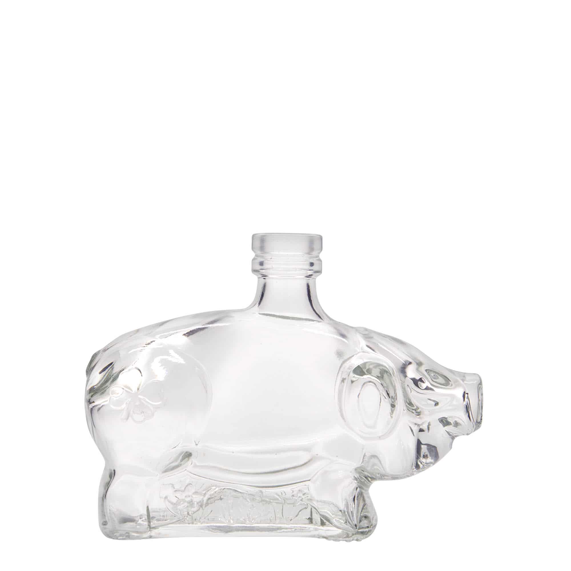 Glazen fles 'Biggetje', 200 ml, monding: kurk Glazen fles 'Biggetje', 200 ml, monding: kurk