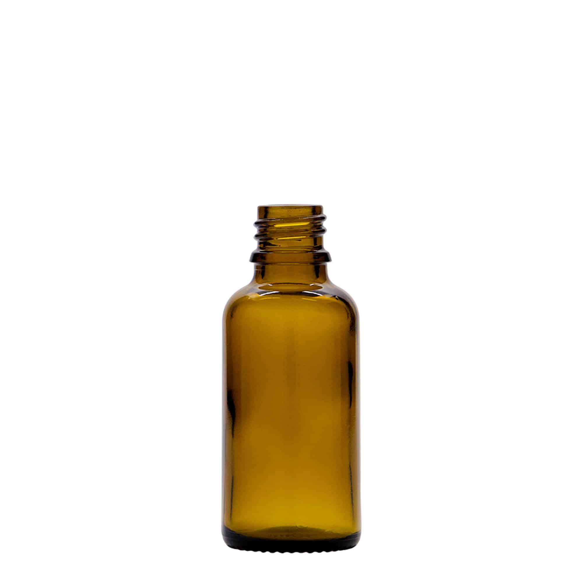 Pipetflesje medicijn, 30 ml, glas, bruin, monding: DIN 18