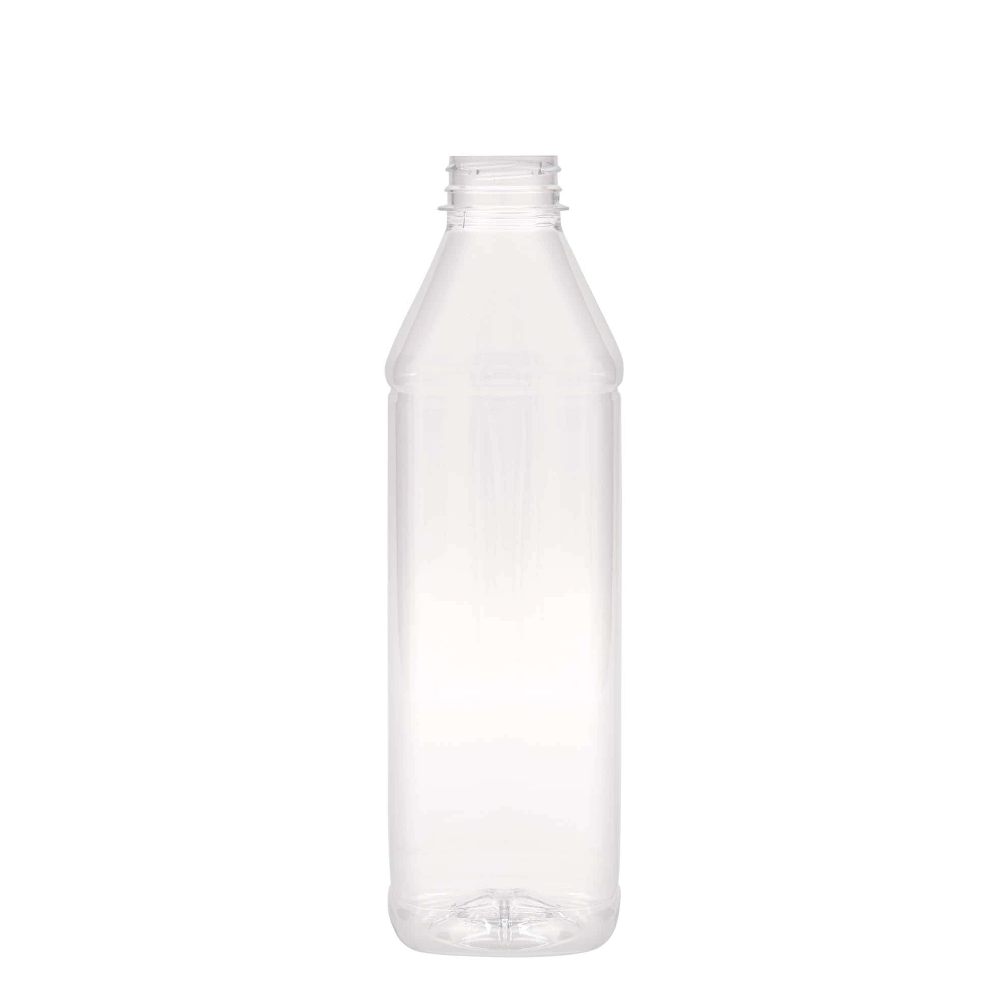 1.000 ml PET-fles 'Milk and Juice Carré', vierkant, kunststof, hals: 38 mm