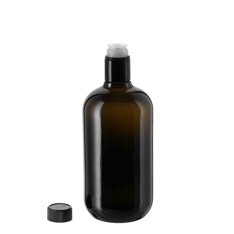 750 ml azijn-/olieflacon 'Biolio', glas, antiekgroen, mondstuk: DOP 750 ml azijn-/olieflacon 'Biolio', glas, antiekgroen, mondstuk: DOP