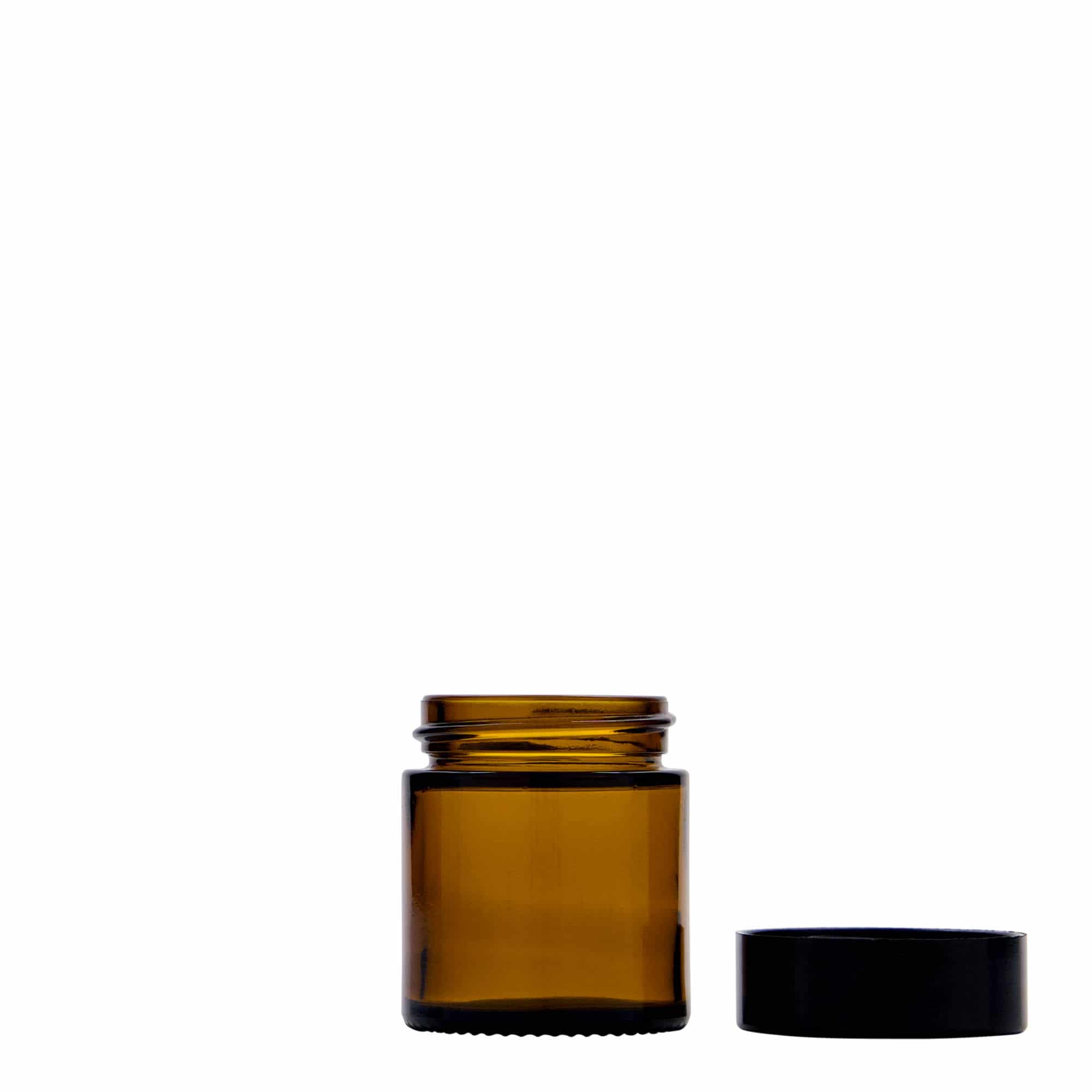 30 ml potje 'Brown Line', glas, bruin, opening: schroefdop