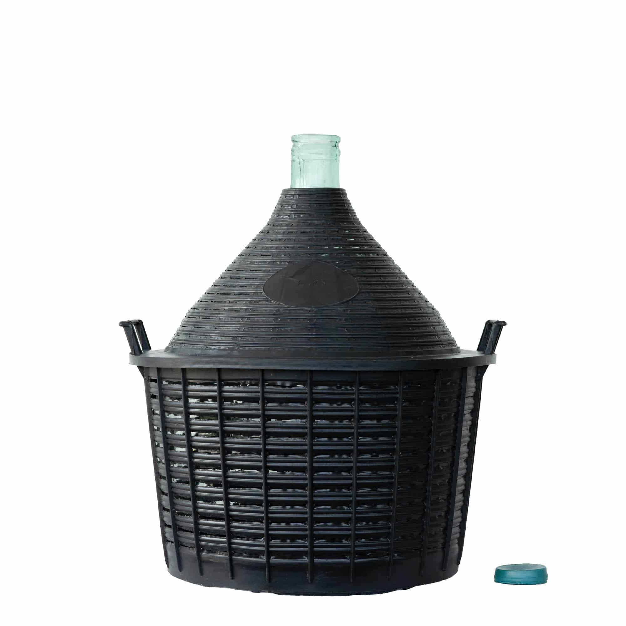 Ballonfles smalle hals, 25 l, glas, monding: stulpdeksel
