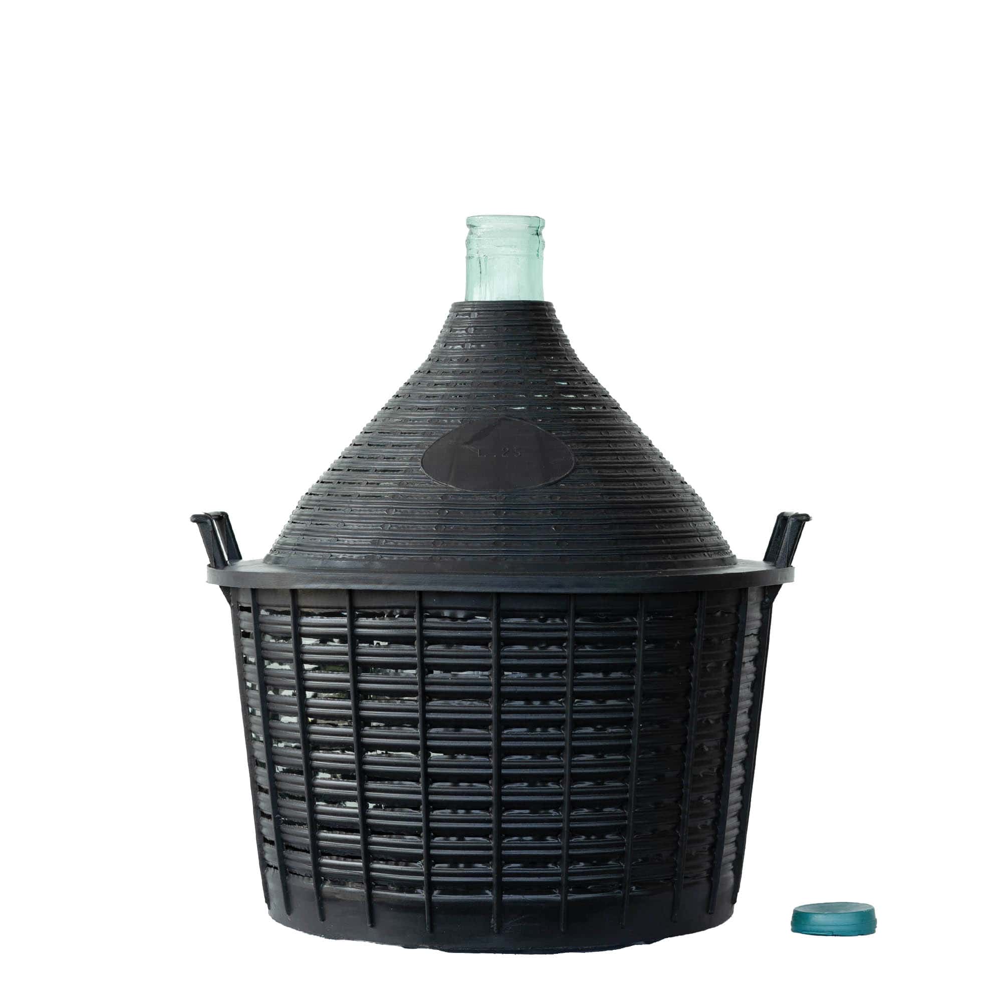25 l ballonfles met smalle hals, glas, opening: opzetdeksel