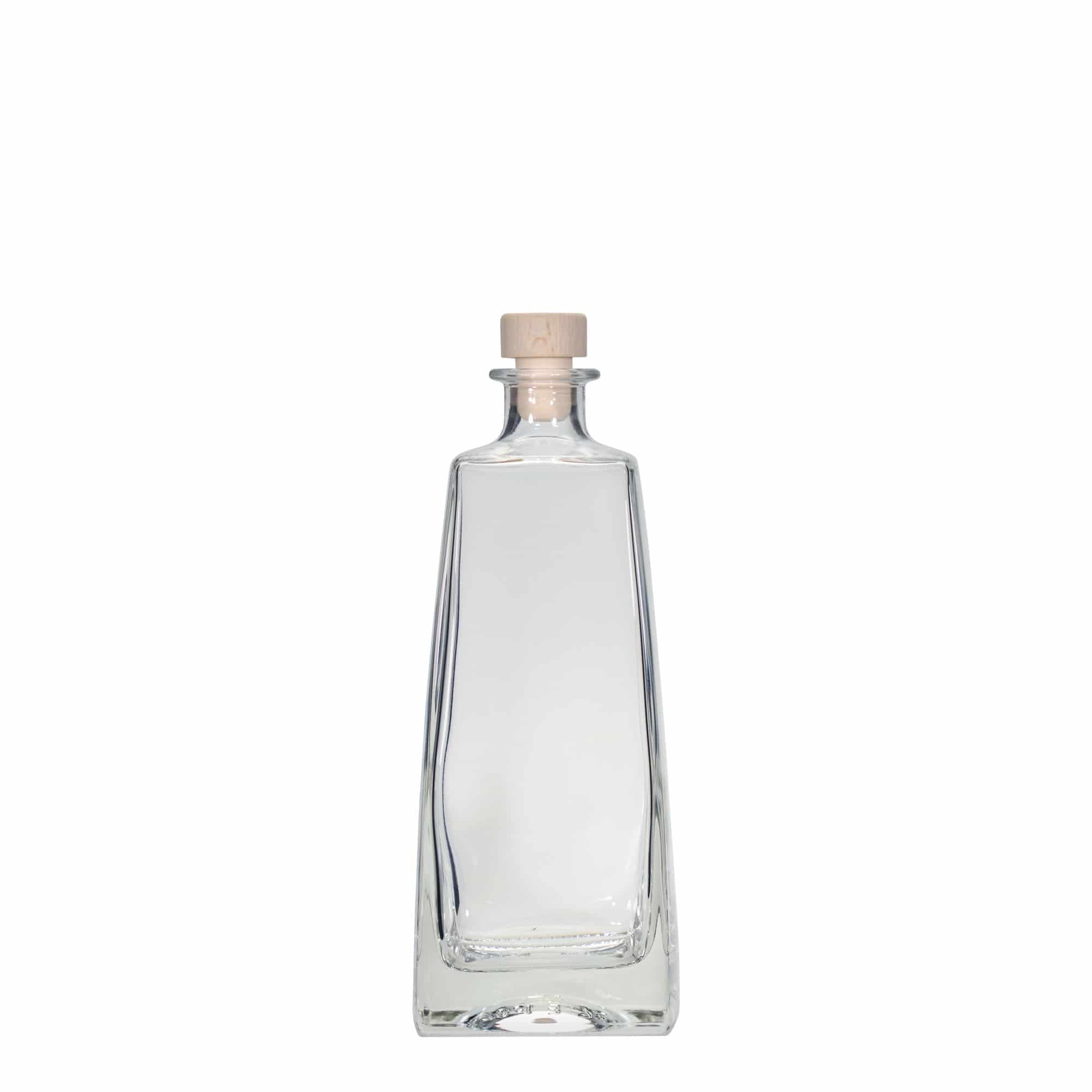700 ml glazen fles 'Timmy', rechthoekig, opening: kurk