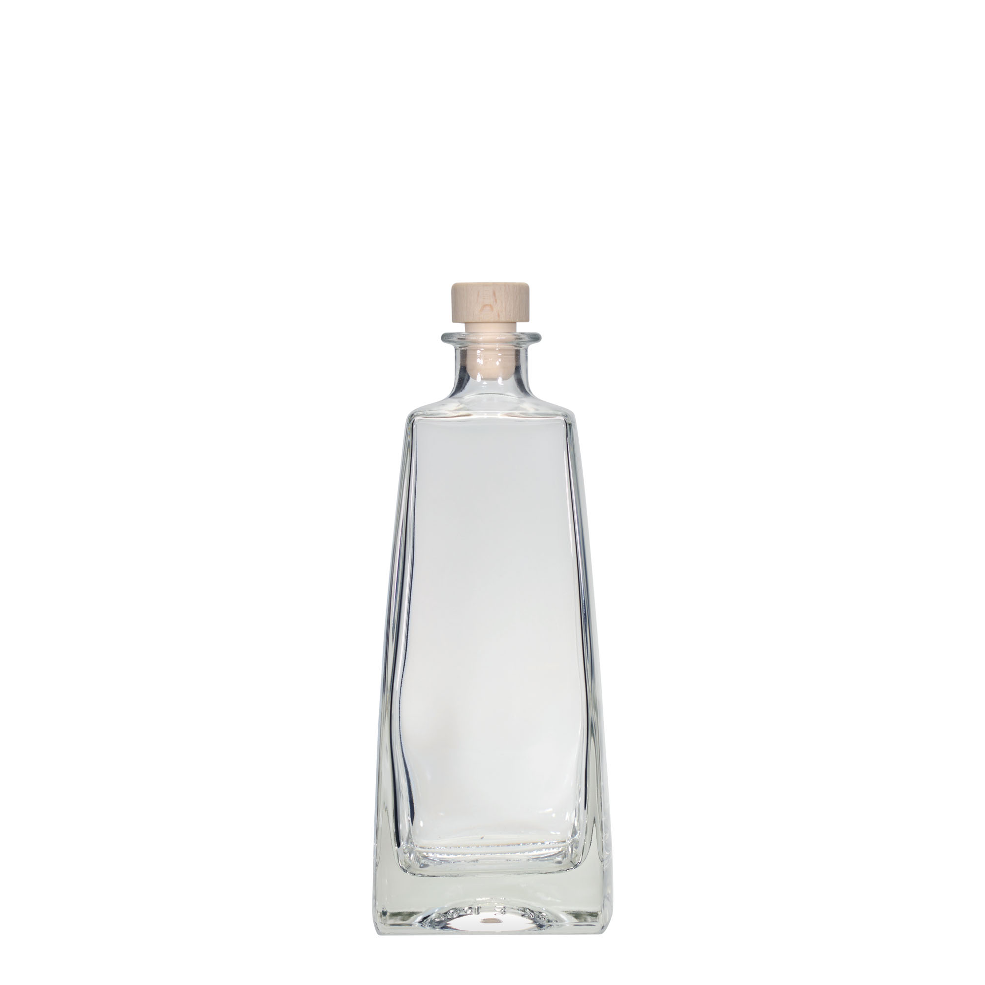 700 ml glazen fles 'Timmy', rechthoekig, opening: kurk 700 ml glazen fles 'Timmy', rechthoekig, opening: kurk