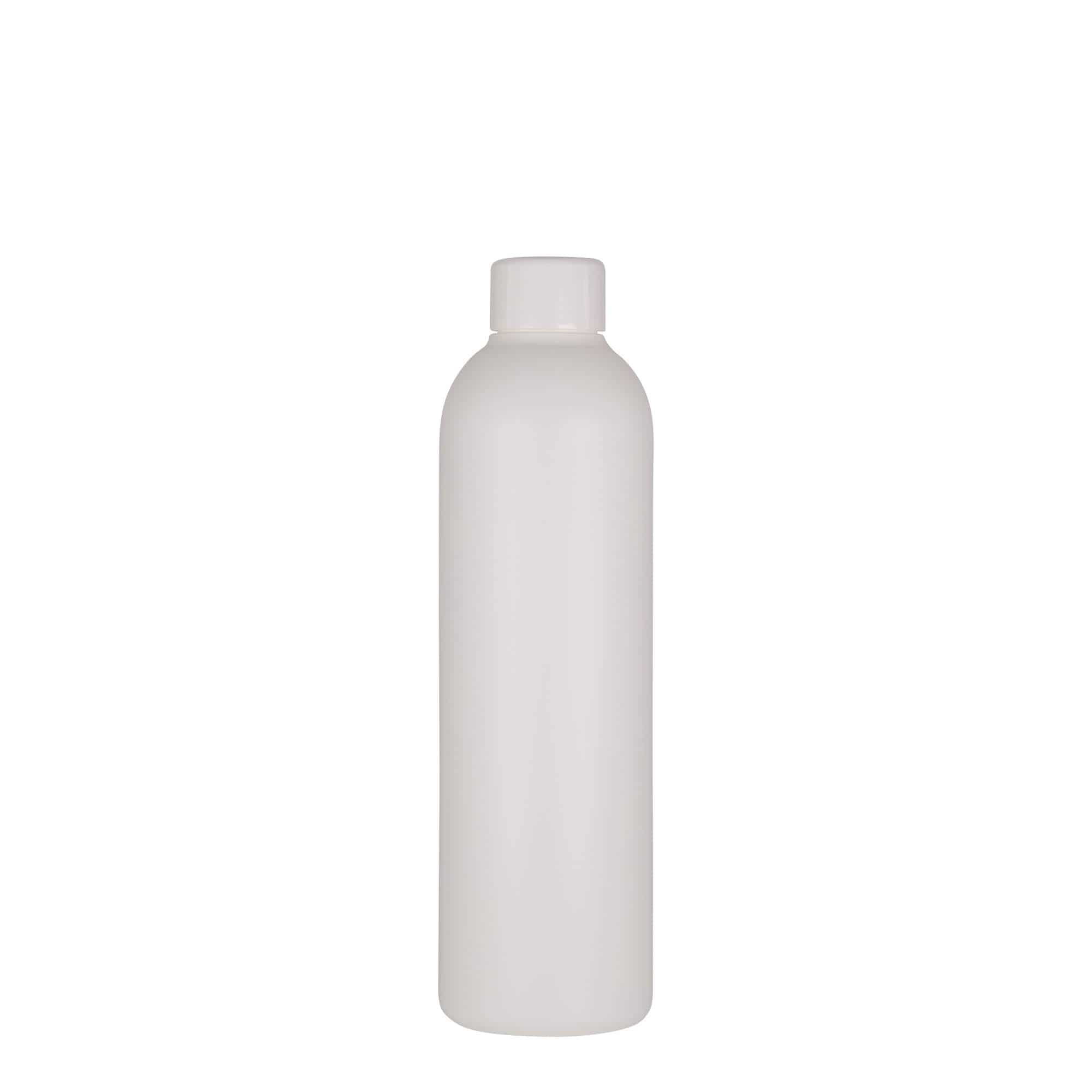 Plastic fles 'Tuffy', 250 ml, HDPE, wit, monding: GPI 24/410