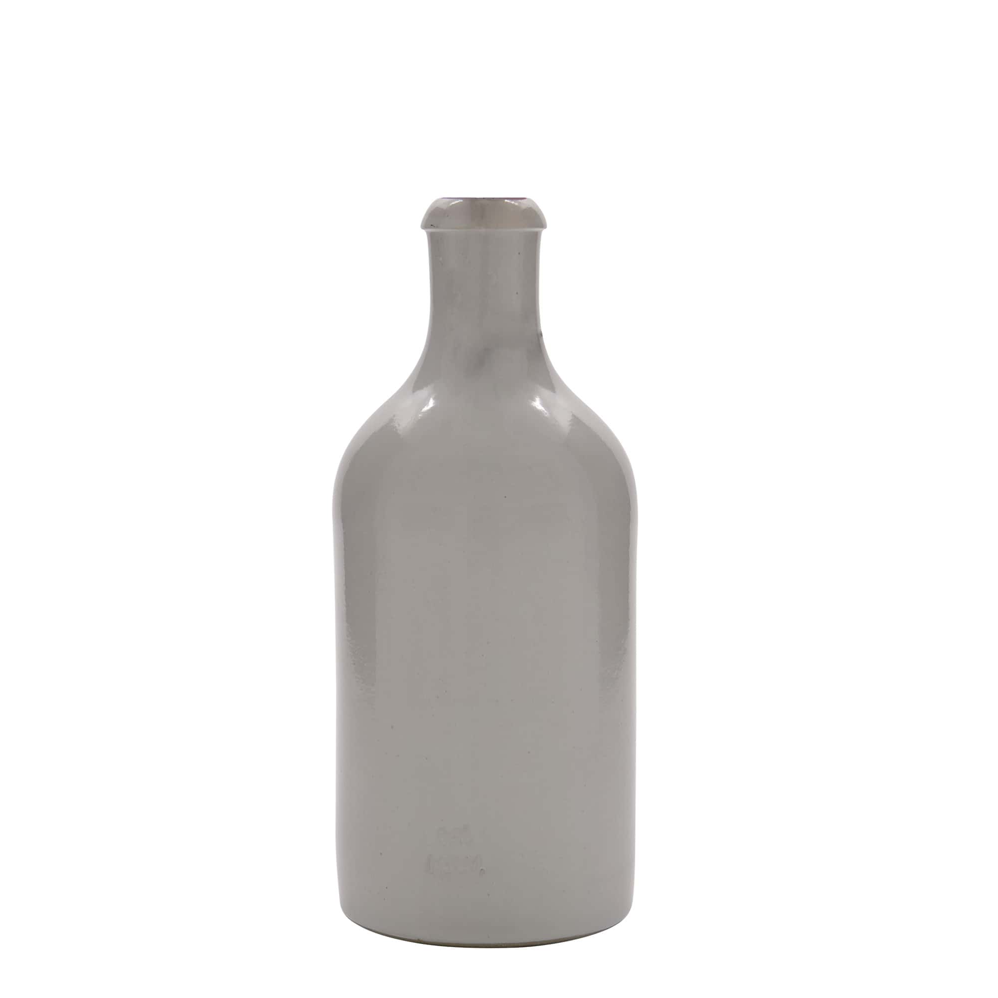 Keramische kruik, 500 ml, steengoed, wit, monding: beugelsluiting Keramische kruik, 500 ml, steengoed, wit, monding: beugelsluiting