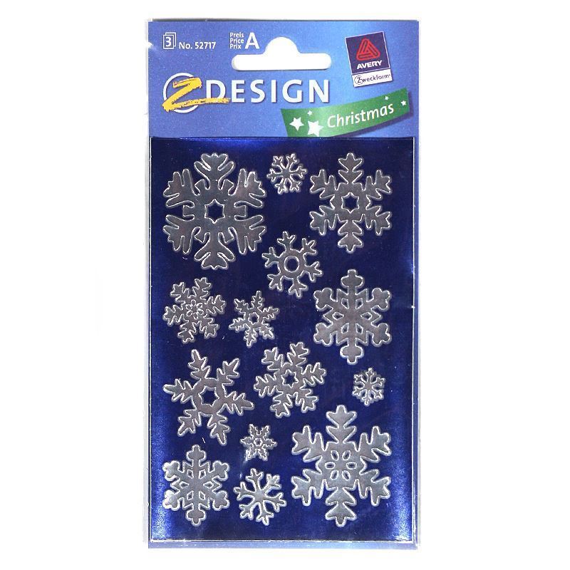 Zweckform Stickers 'Sneeuwvlokken', papier, zilver Zweckform Stickers 'Sneeuwvlokken', papier, zilver