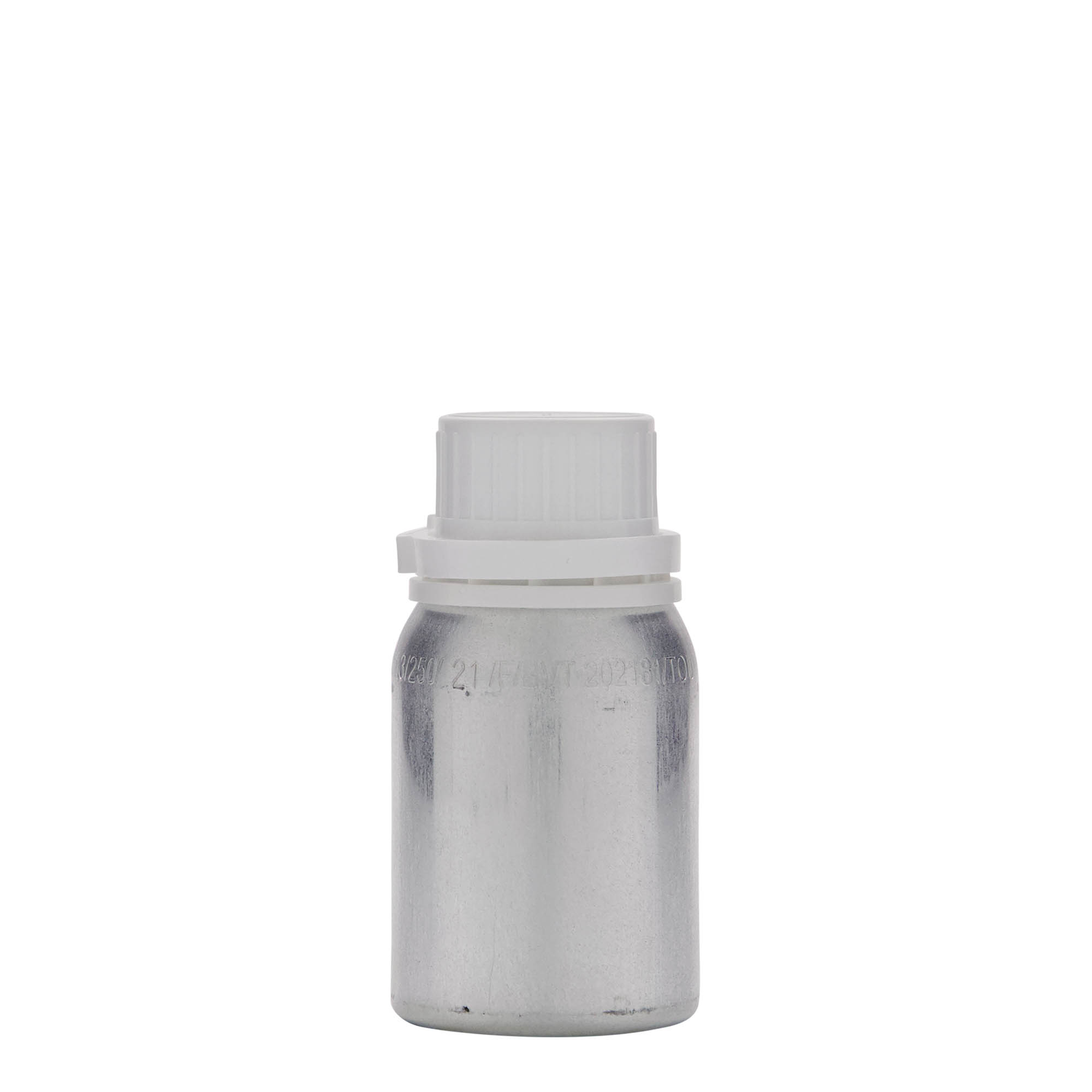 125 ml aluminiumfles, metaal, zilver, opening: DIN 32