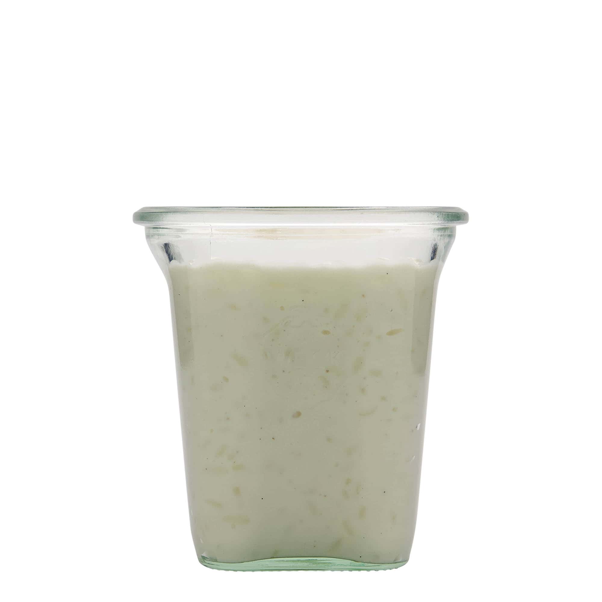 545 ml WECK-Quadroglas, vierkant, opening: ronde rand