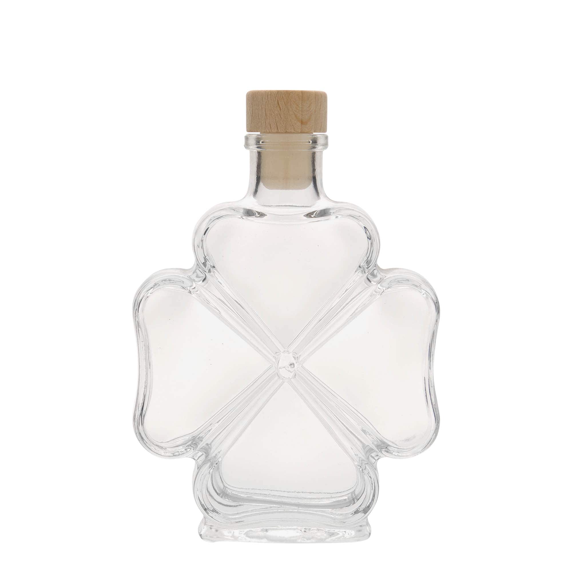 200 ml glazen fles 'klavertjevier', hals: kurk