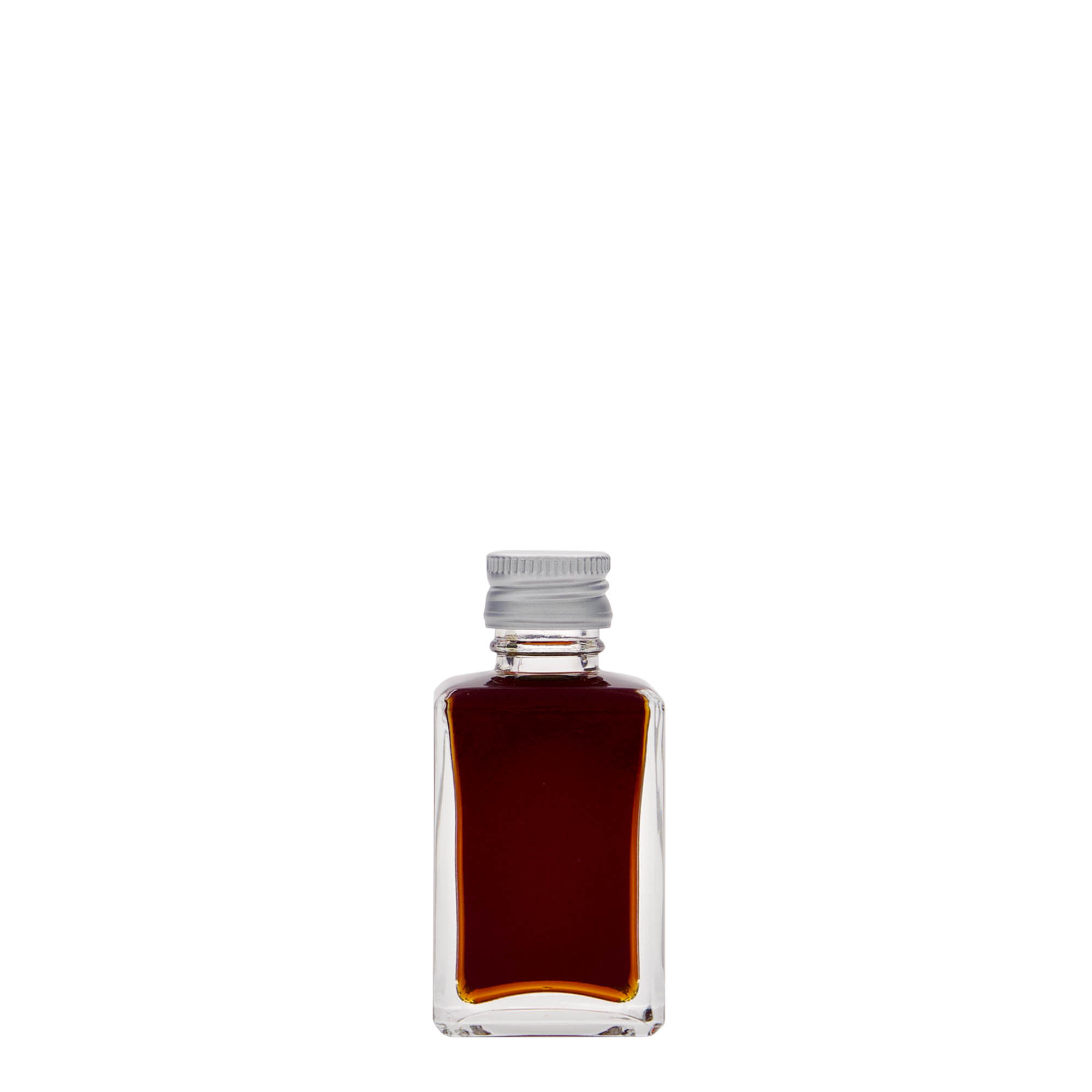 30 ml glazen fles 'Tamme', vierkant, opening: PP 18 30 ml glazen fles 'Tamme', vierkant, opening: PP 18