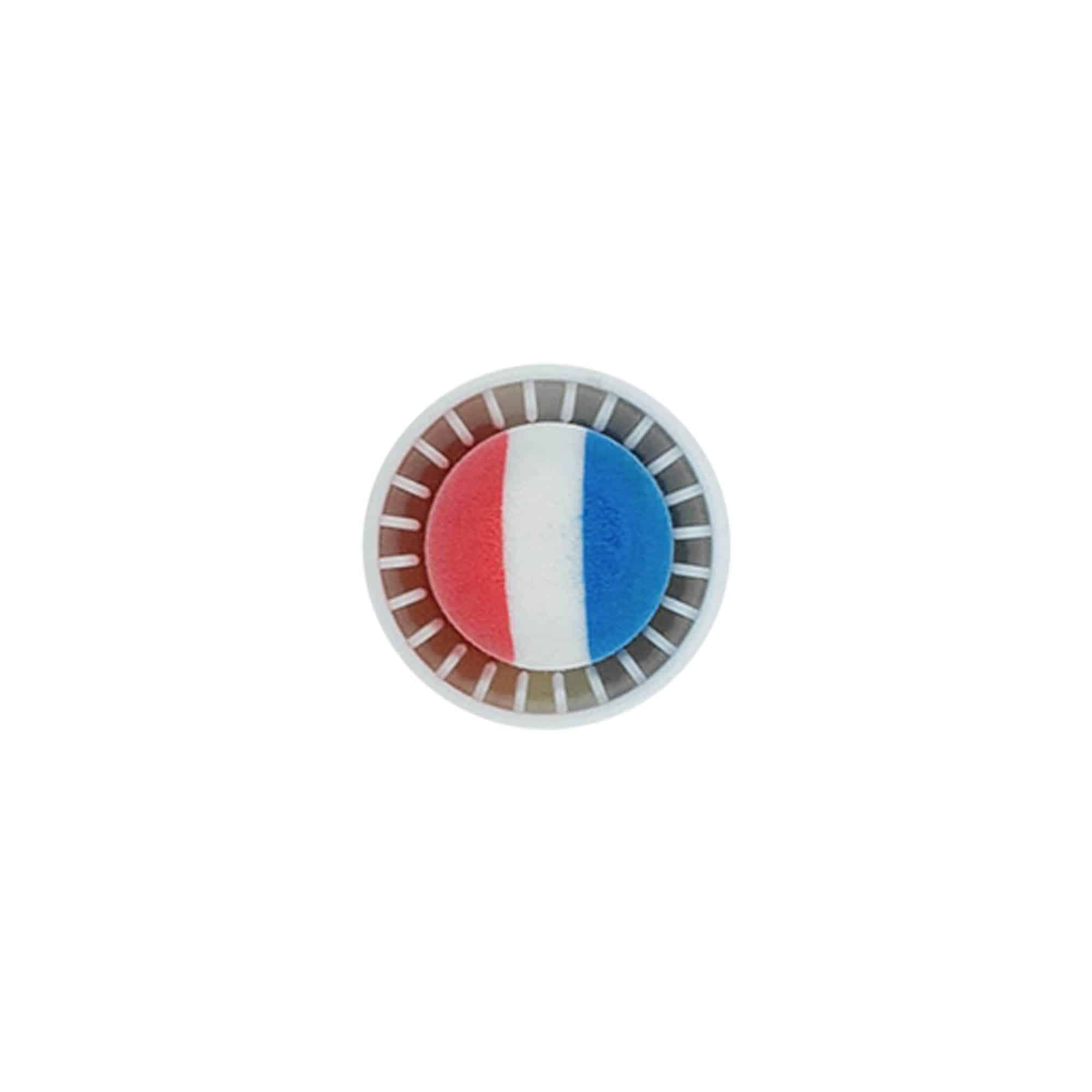 Dopkurk 'Frankrijk', 19 mm, kunststof, meerkleurig, voor monding: kurk