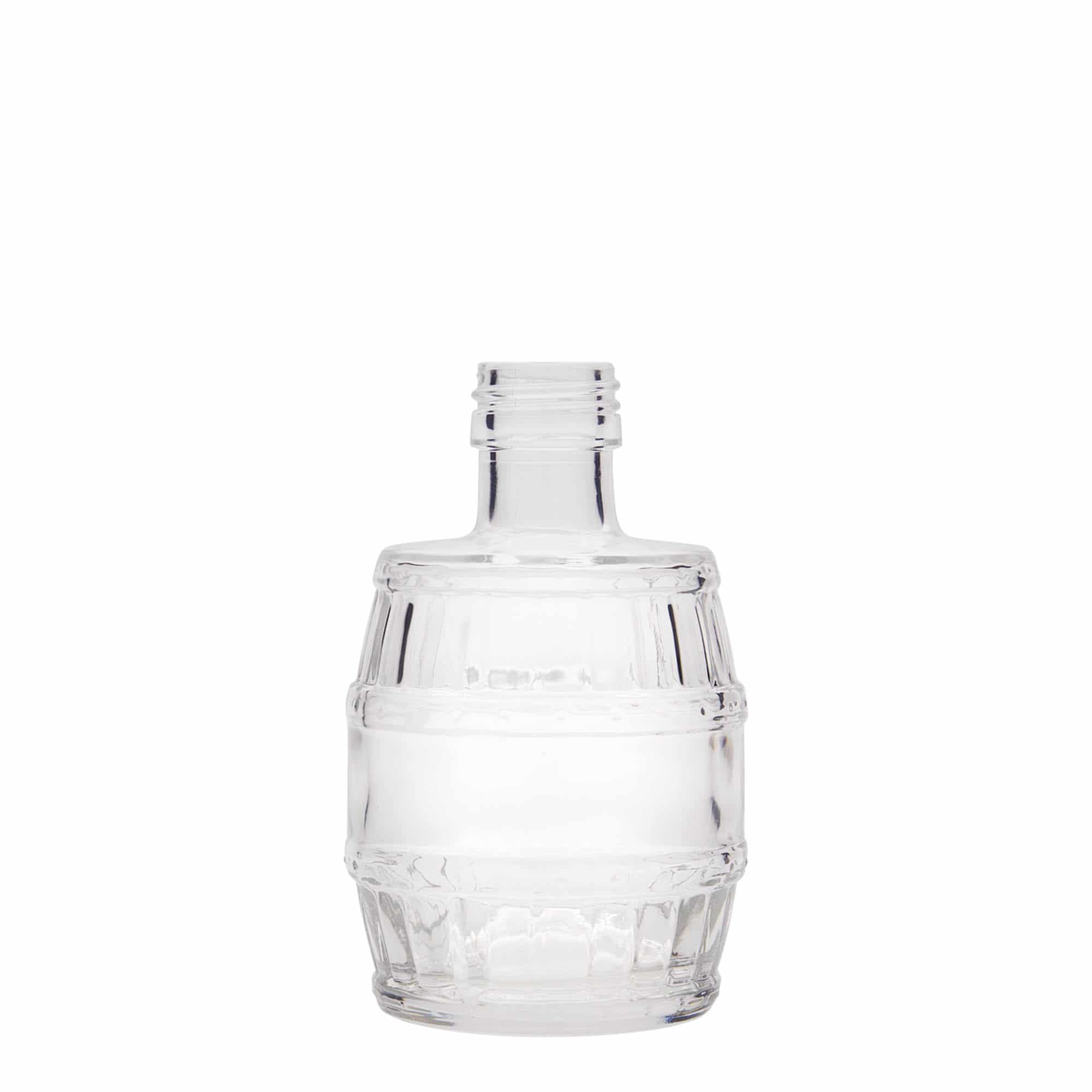 200 ml glazen fles 'vat', mondstuk: PP 28 200 ml glazen fles 'vat', mondstuk: PP 28