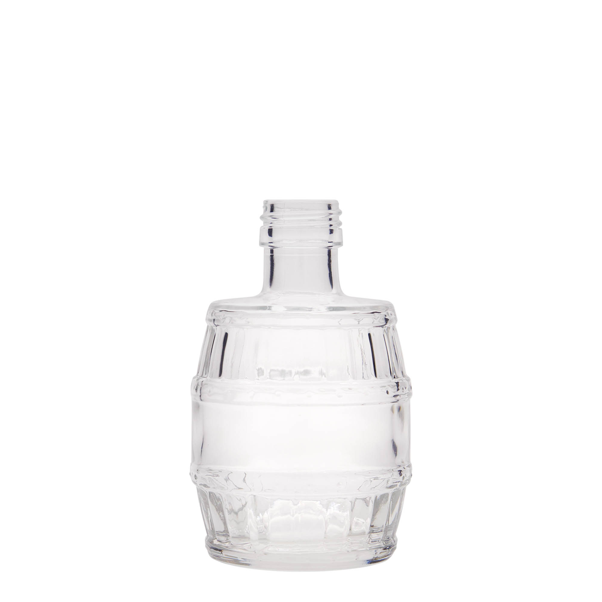 200 ml glazen fles 'vat', mondstuk: PP 28 200 ml glazen fles 'vat', mondstuk: PP 28