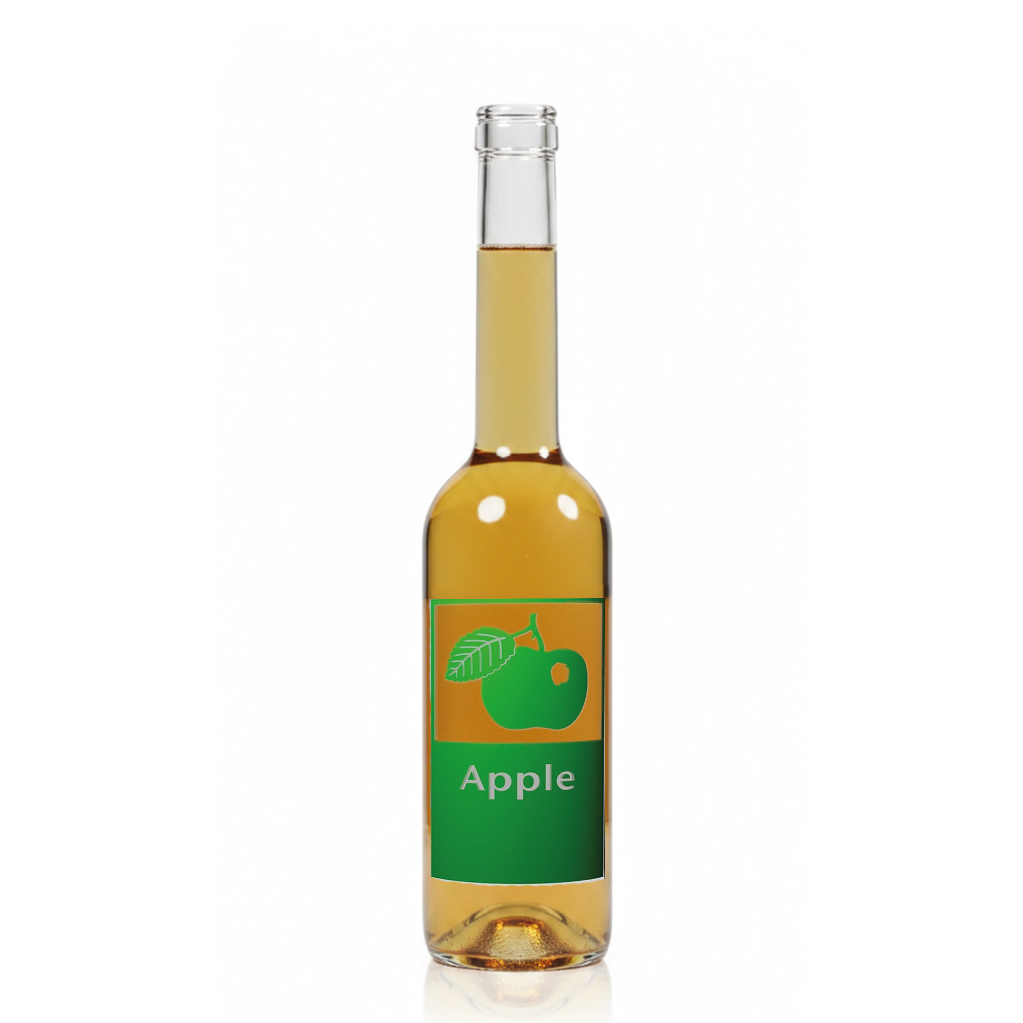 500 ml glazen fles 'Opera', motief: appel, opening: kurk 500 ml glazen fles 'Opera', motief: appel, opening: kurk