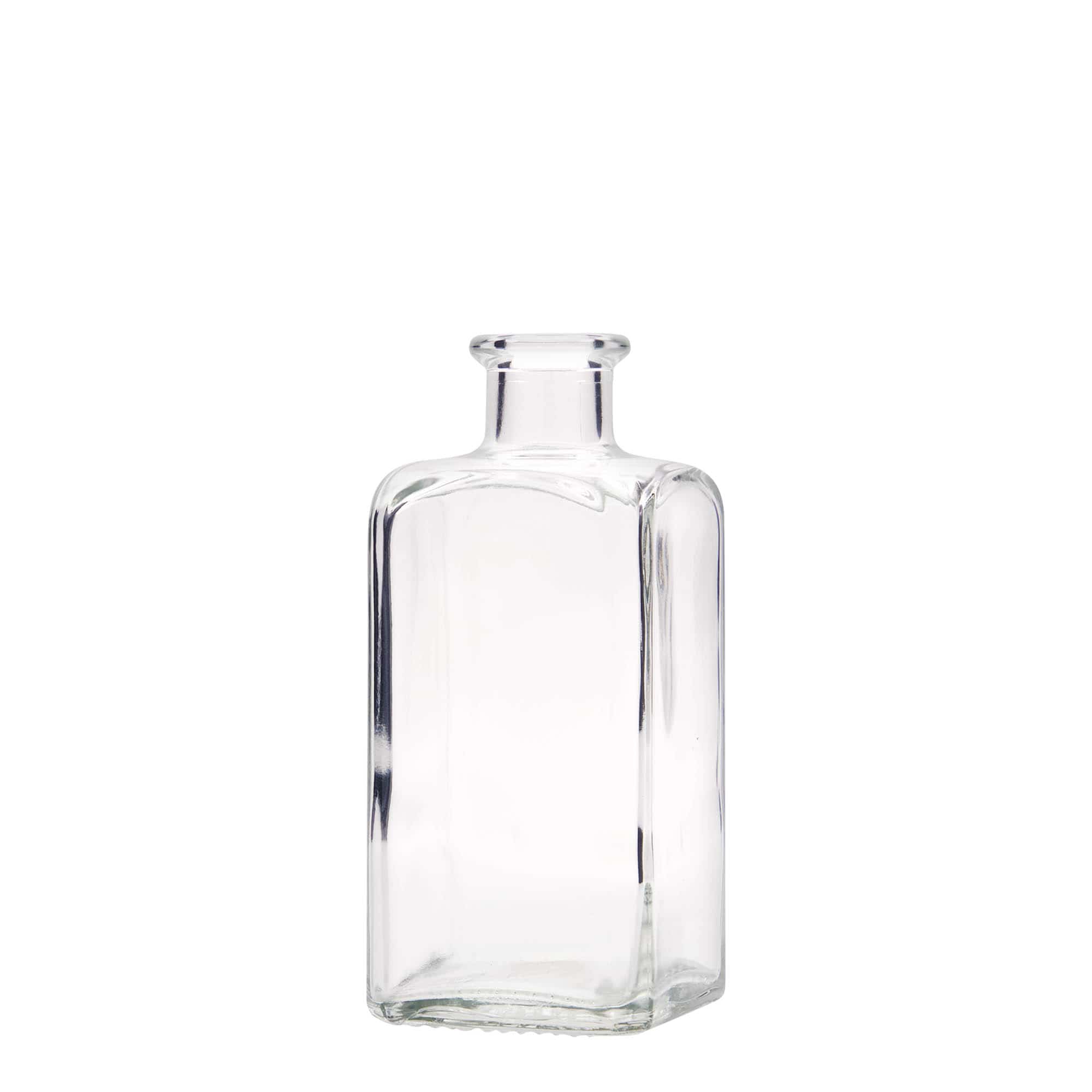 250 ml glazen fles Apotheker Carré, vierkant, opening: kurk