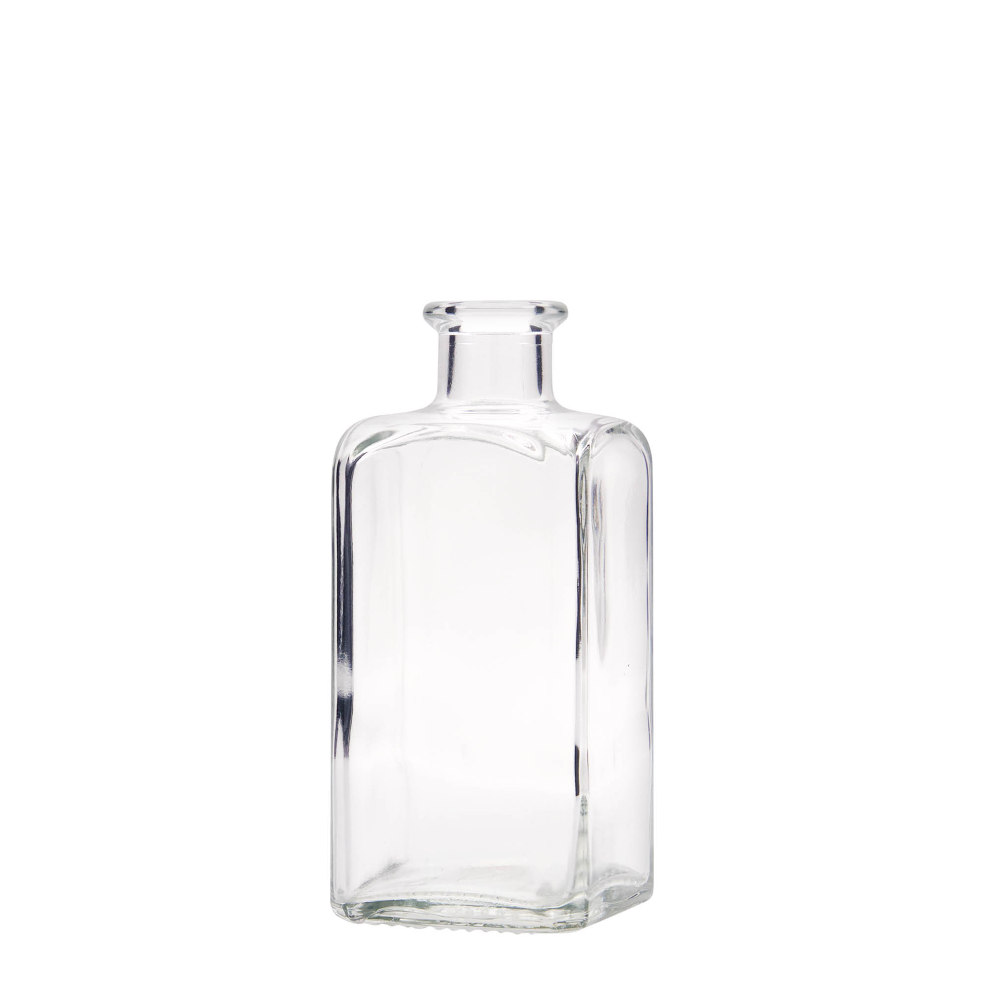 250 ml glazen fles Apotheker Carré, vierkant, opening: kurk 250 ml glazen fles Apotheker Carré, vierkant, opening: kurk