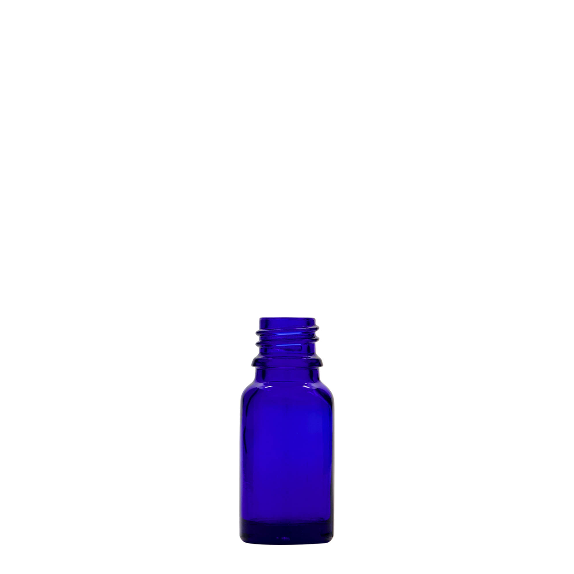 10 ml medicijnflesje, glas, koningsblauw, opening: DIN 18 10 ml medicijnflesje, glas, koningsblauw, opening: DIN 18