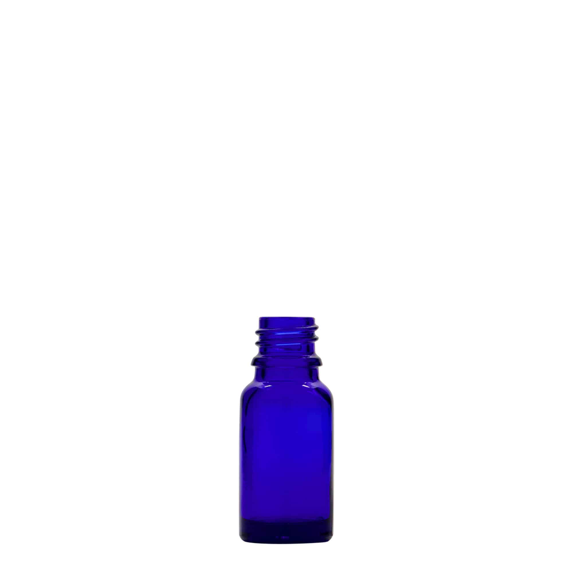 10 ml medicijnflesje, glas, koningsblauw, opening: DIN 18