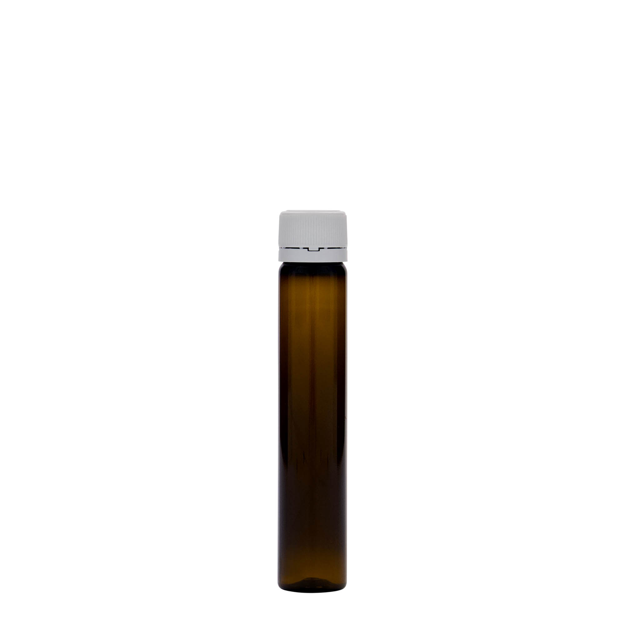 25 ml PET-buisje, kunststof, bruin, opening: schroefdop 25 ml PET-buisje, kunststof, bruin, opening: schroefdop