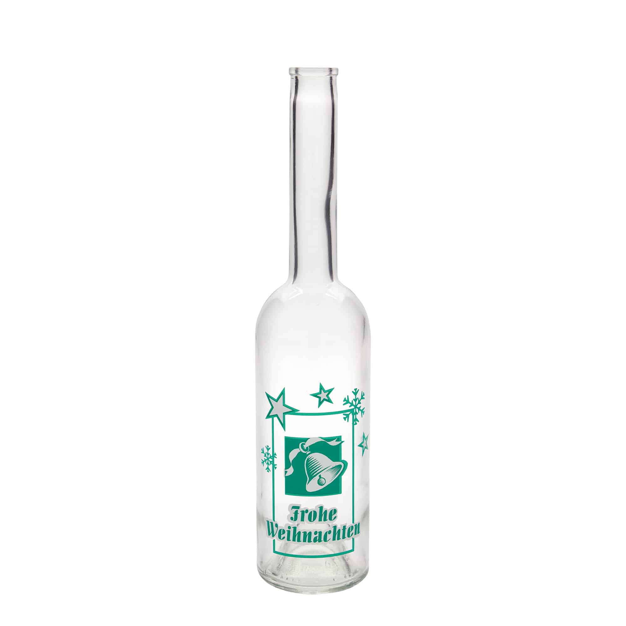 500 ml glazen fles 'Opera', motief: Vrolijk Kerstfeest, opening: kurk