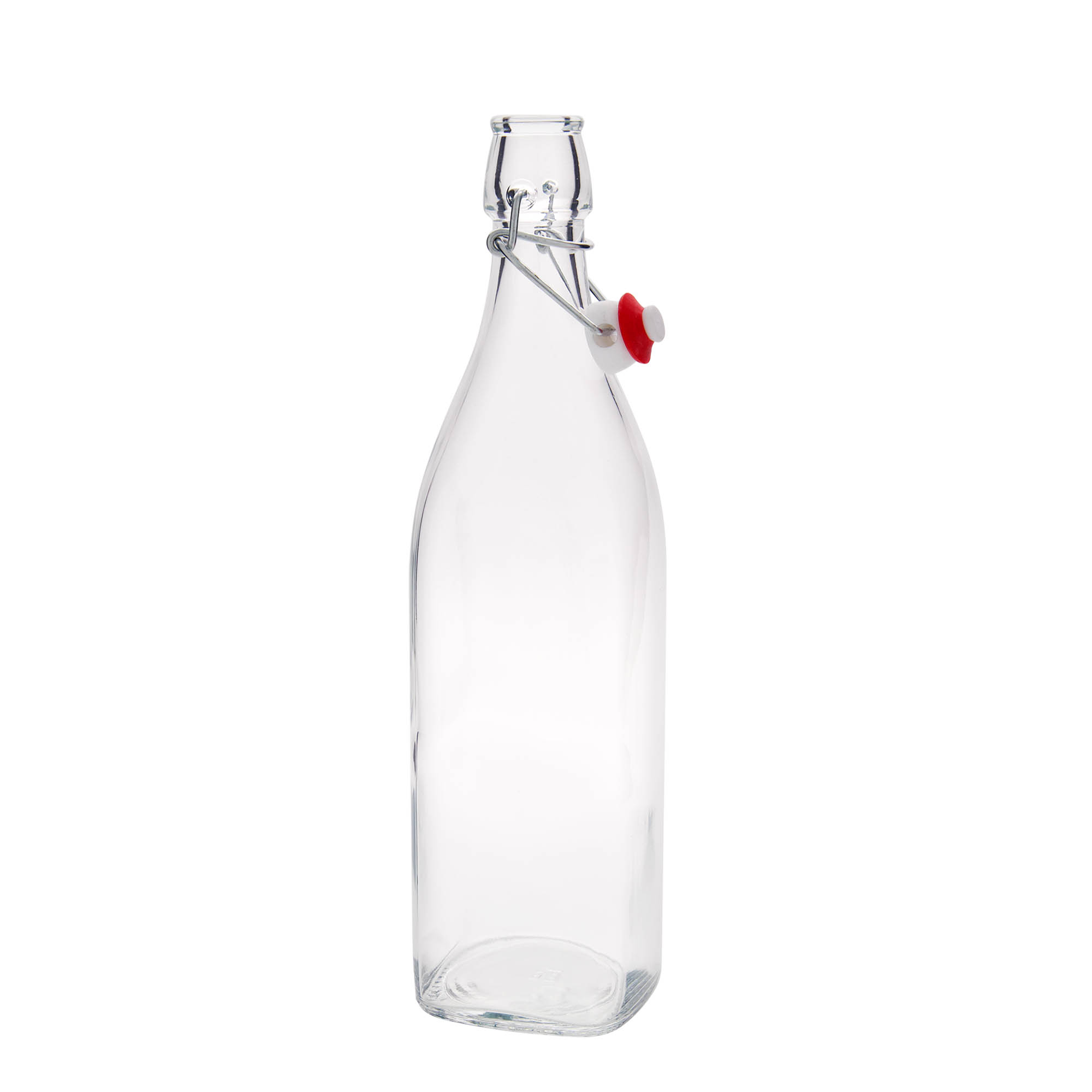 1.000 ml glazen fles 'Swing, vierkant, hals: beugelsluiting'